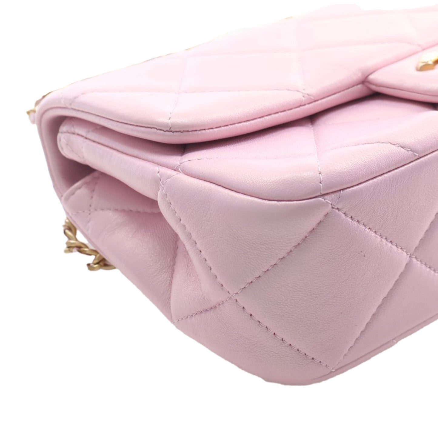 Chanel Mini Quilted  Iridescent Lambskin Pearly Flap
