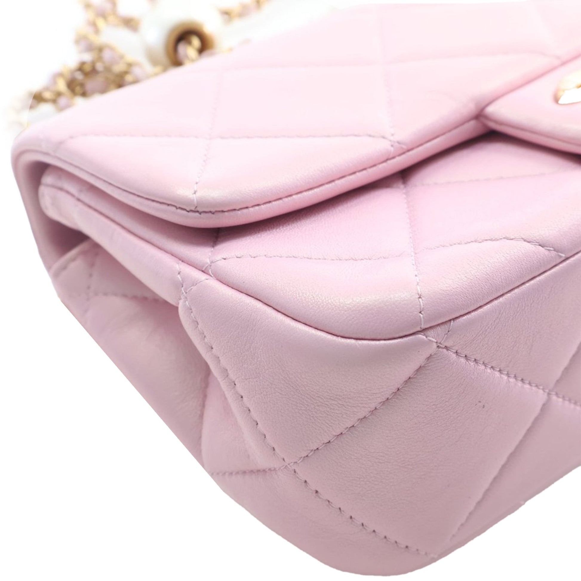 Chanel Mini Quilted  Iridescent Lambskin Pearly Flap
