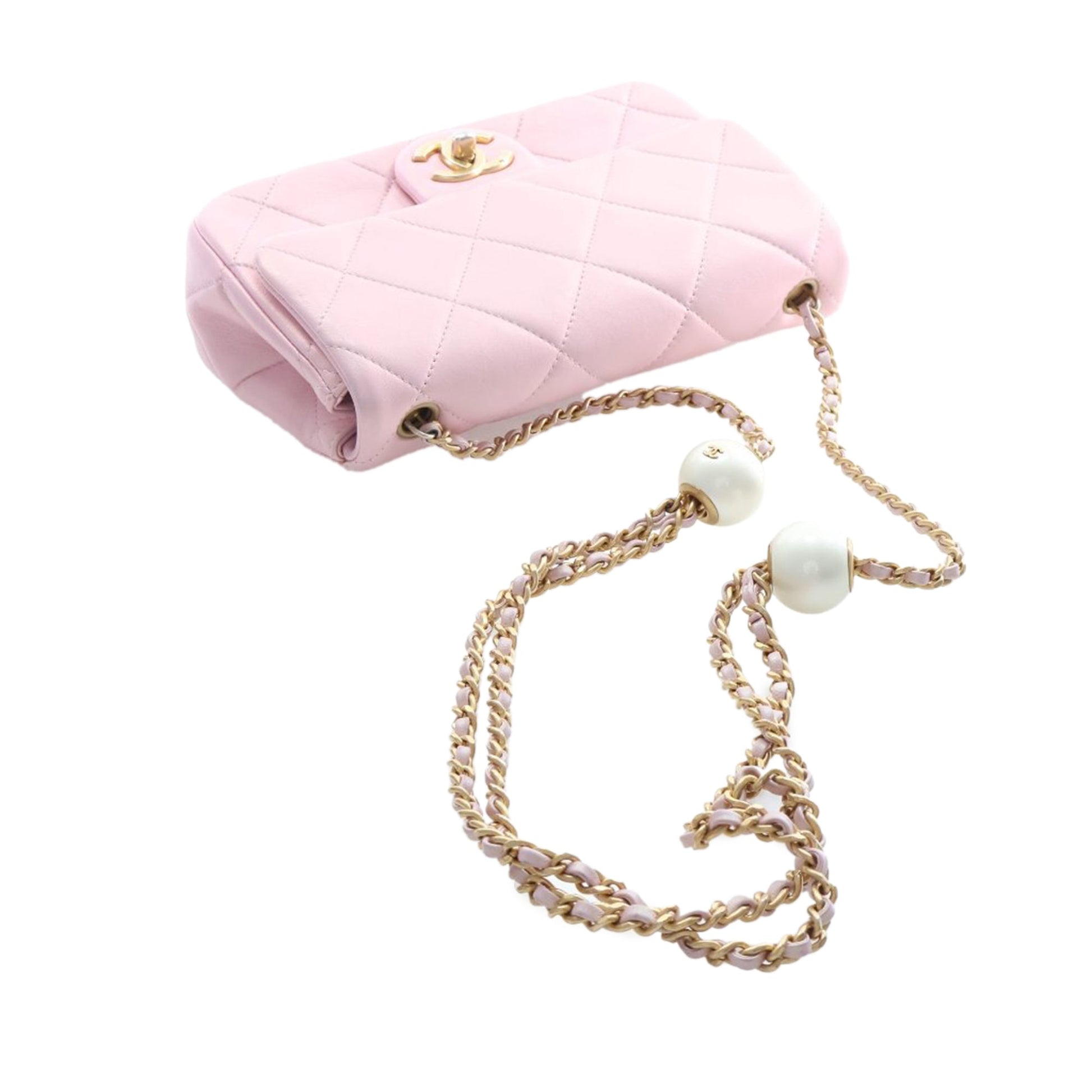 Chanel Mini Quilted  Iridescent Lambskin Pearly Flap