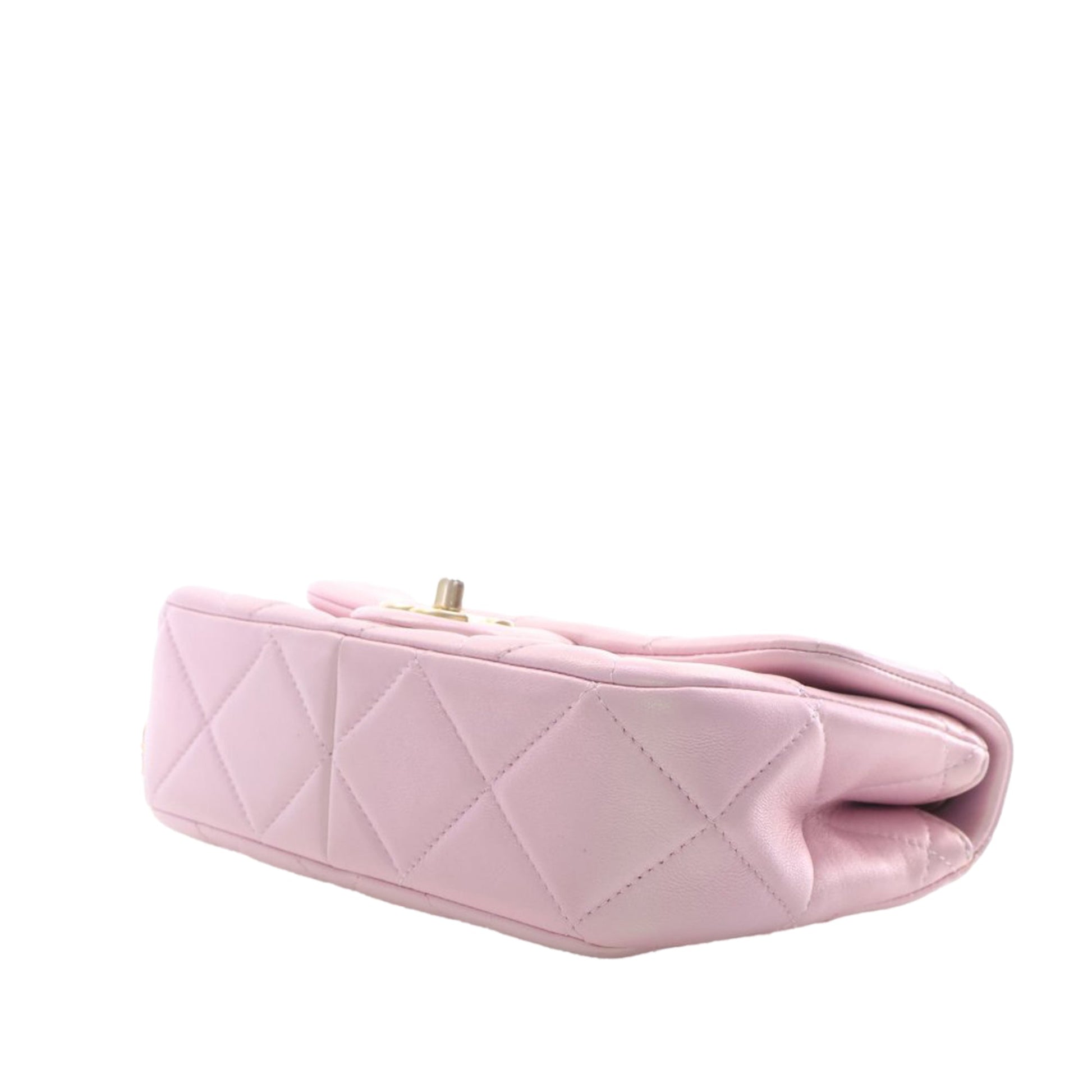 Chanel Mini Quilted  Iridescent Lambskin Pearly Flap