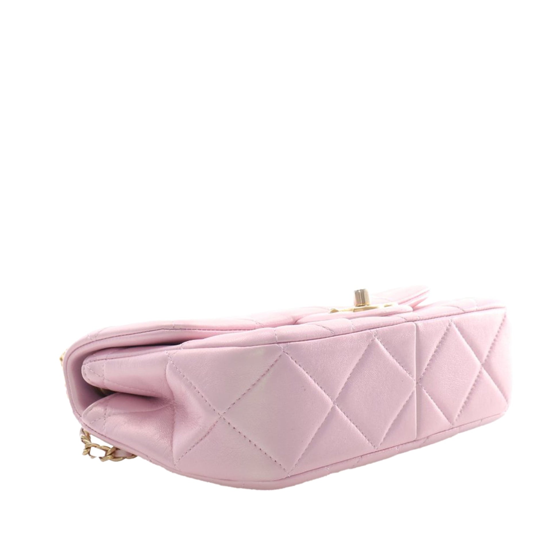 Chanel Mini Quilted  Iridescent Lambskin Pearly Flap