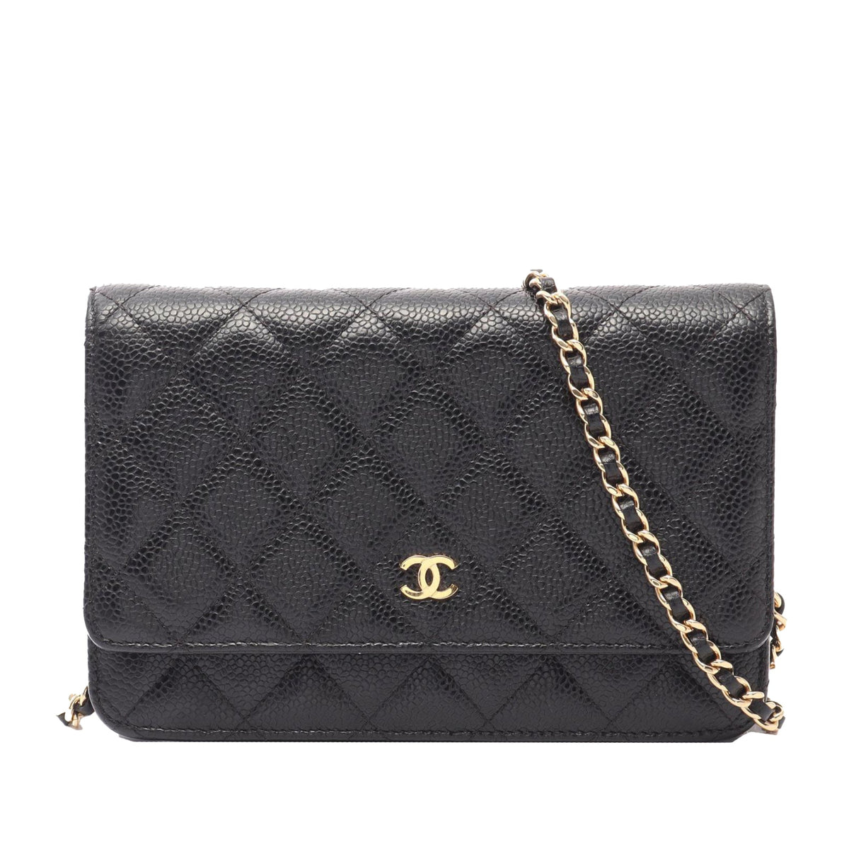Chanel CC Quilted Caviar Wallet on Chain