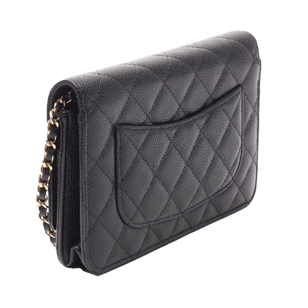 Chanel CC Quilted Caviar Wallet on Chain