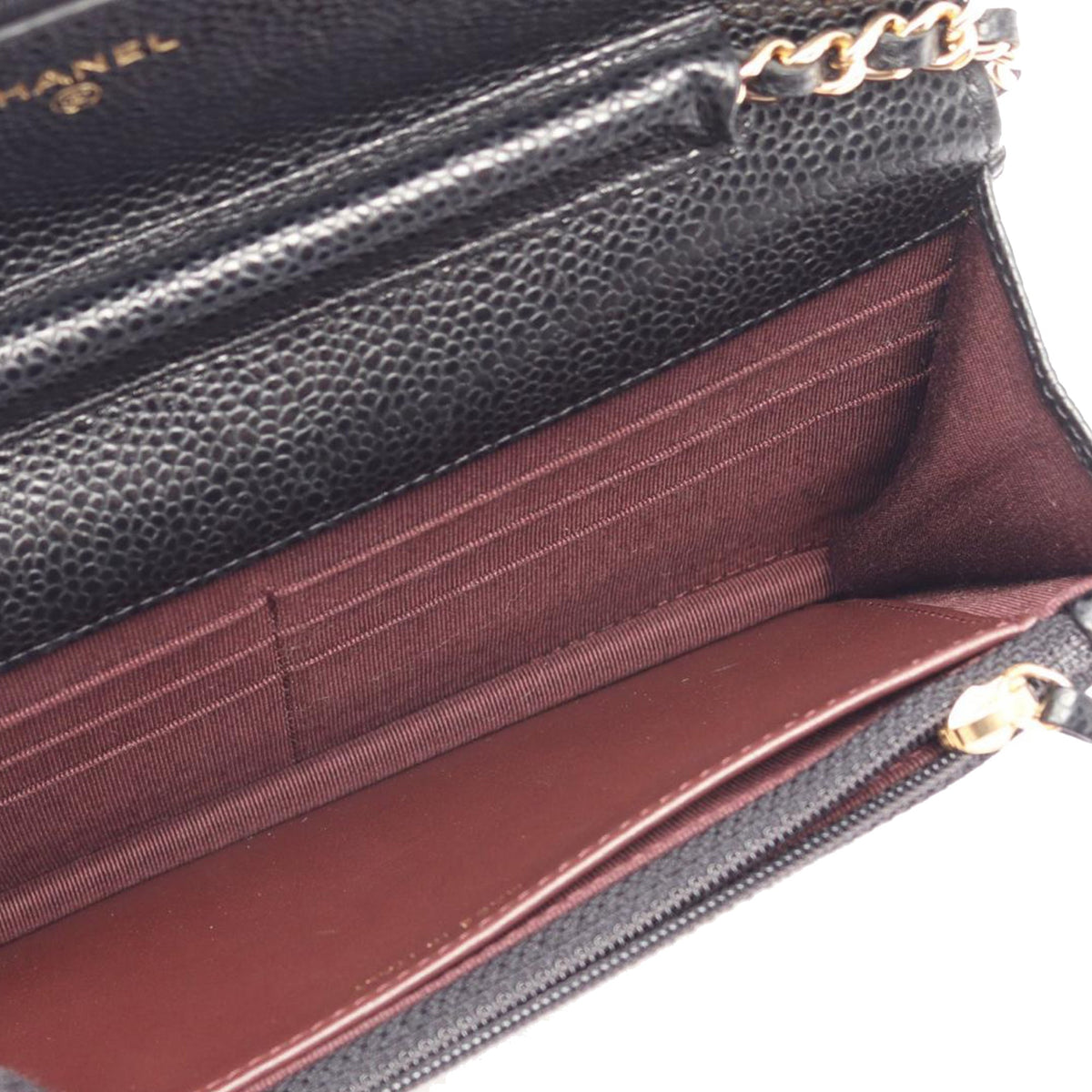 Chanel CC Quilted Caviar Wallet on Chain