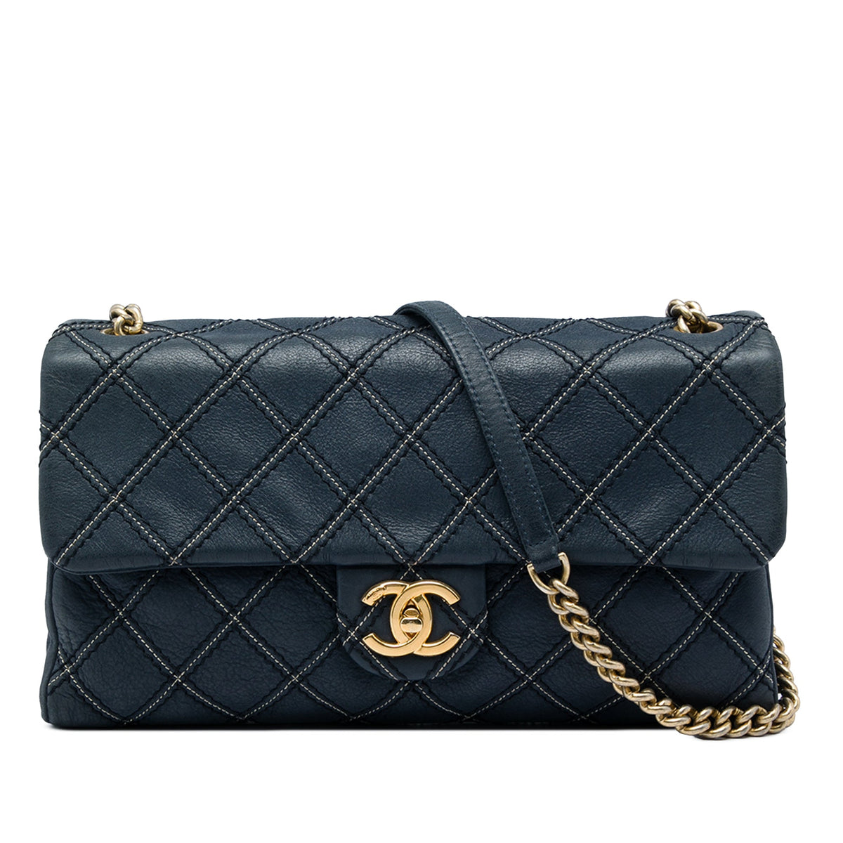 Chanel Jumbo Quilted Calfskin Triple Stitched Flap
