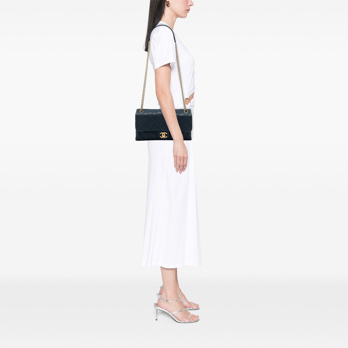 Chanel Jumbo Quilted Calfskin Triple Stitched Flap