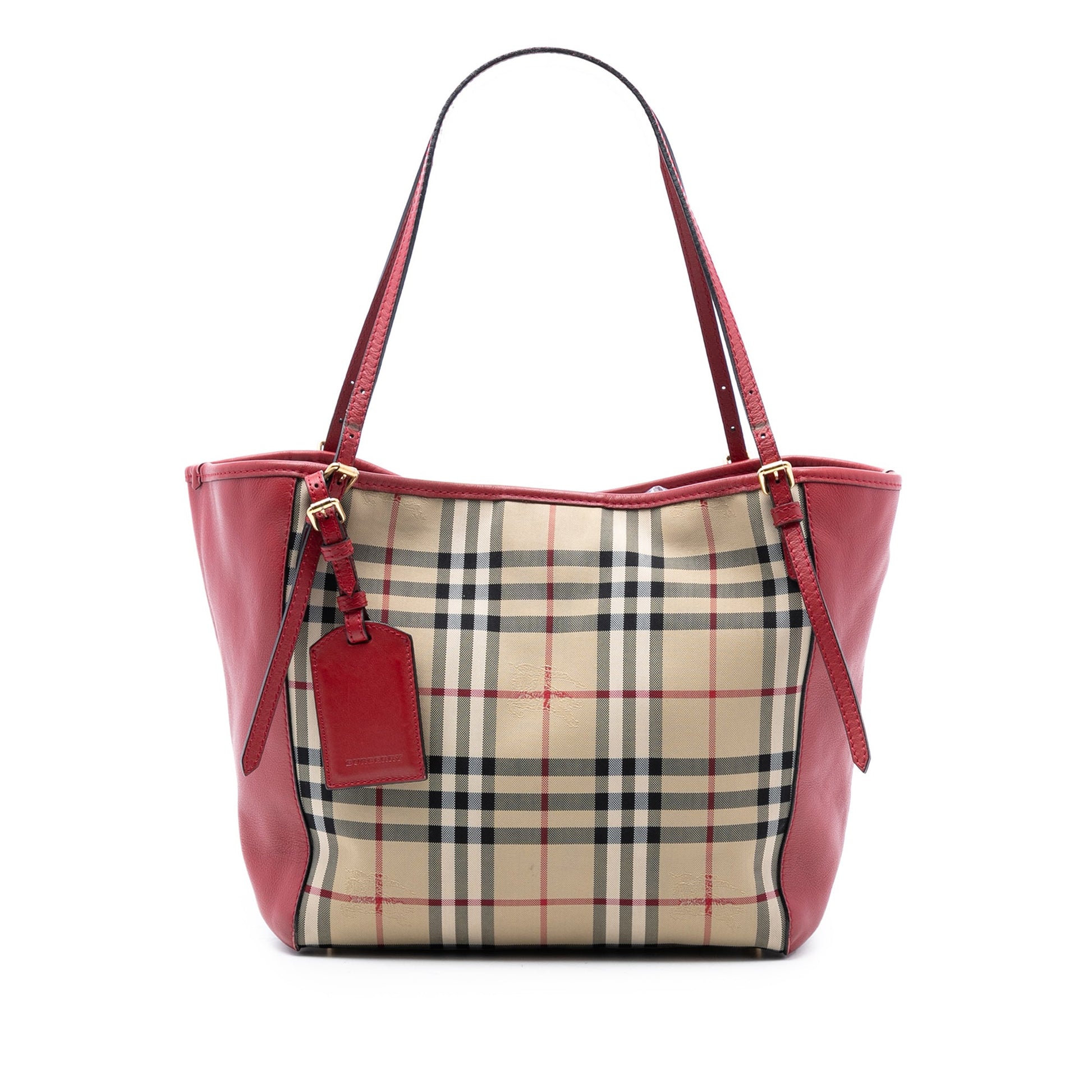 Burberry Small Haymarket Check Canvas and Leather Canterbury Tote