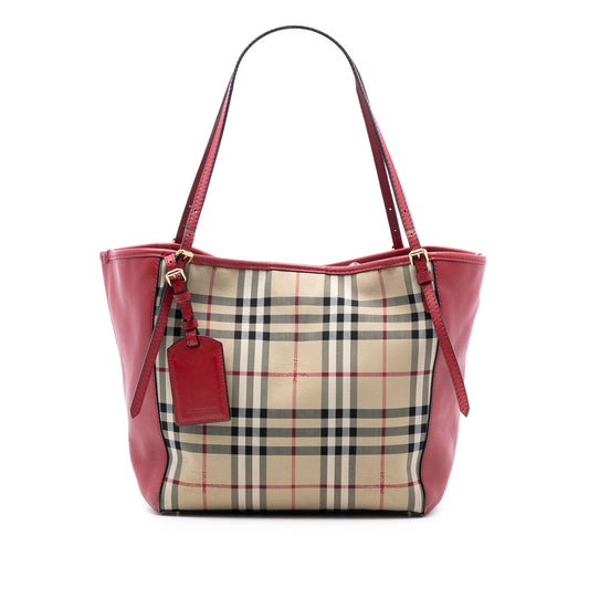 Burberry Small Haymarket Check Canvas and Leather Canterbury Tote