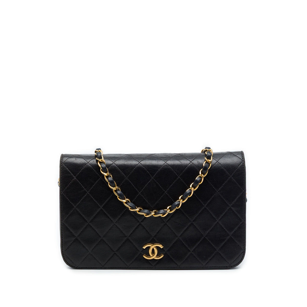 Chanel Medium CC Quilted Lambskin Full Flap — Black