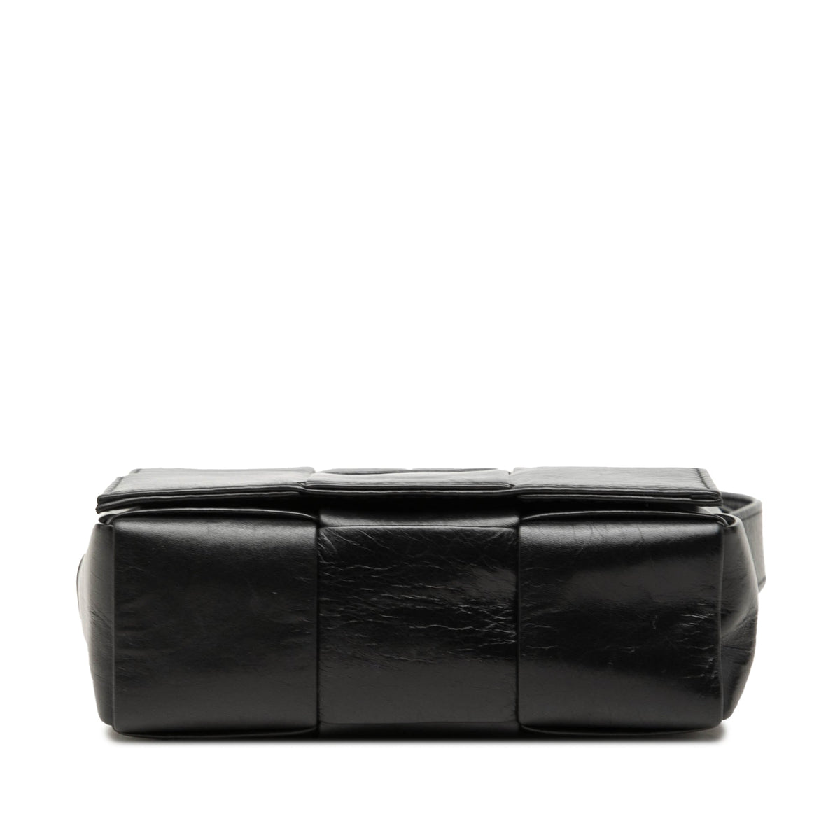 Bottega Veneta Candy Paper Calfskin Intrecciato Cassette Crossbody — Black