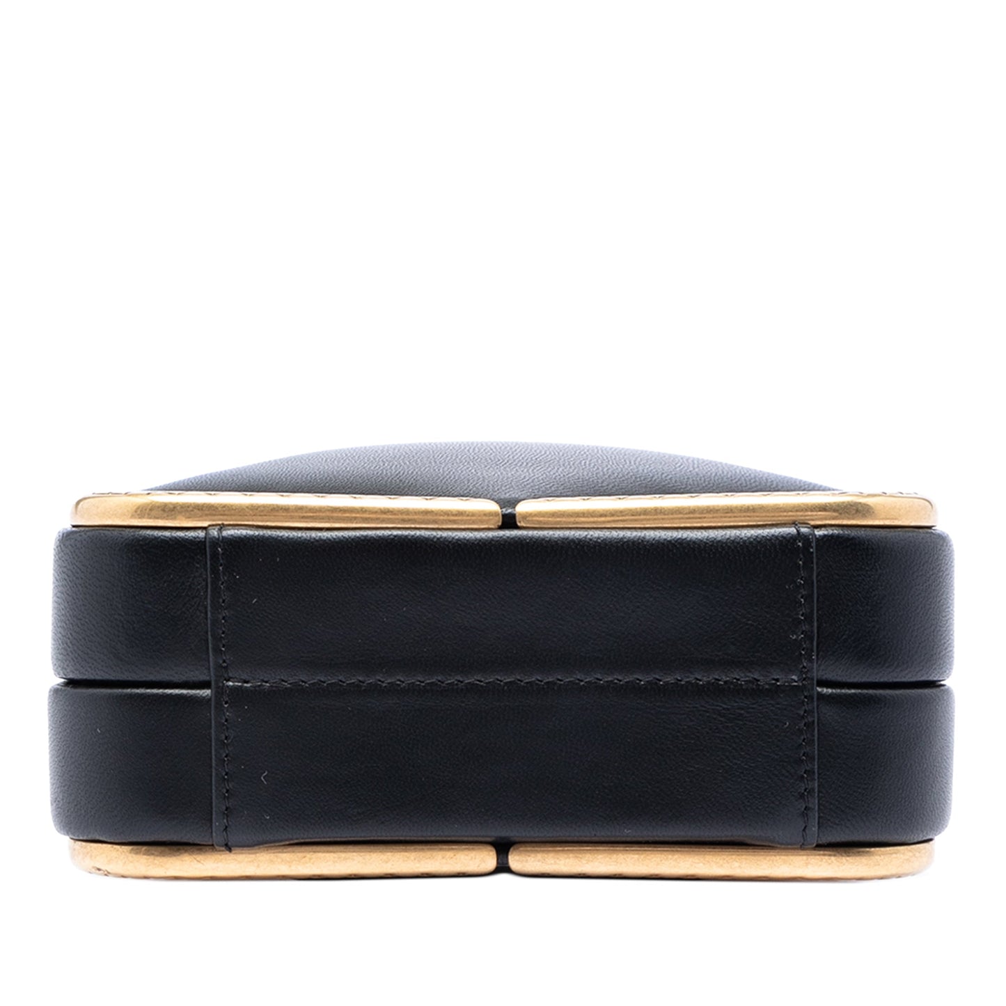 Chanel CC Lambskin and Metal Square Clutch with Chain