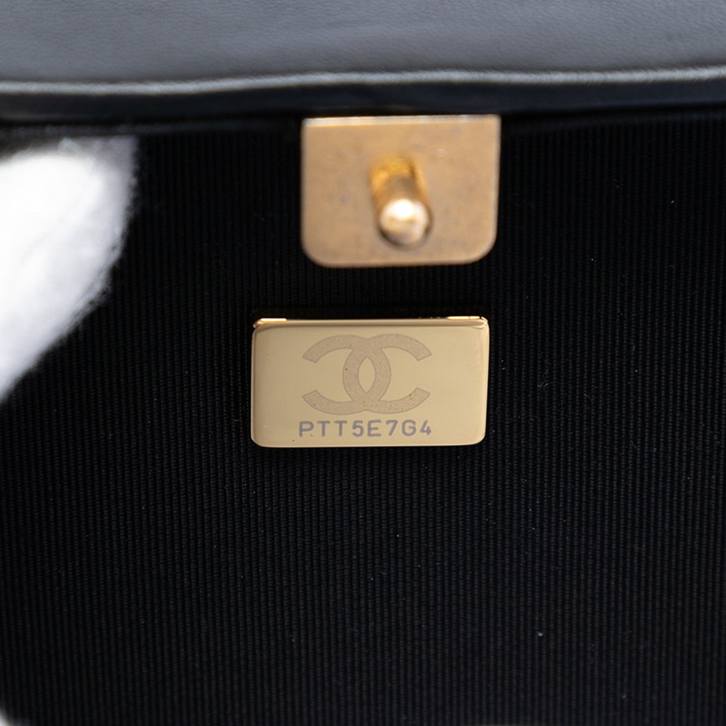 Chanel CC Lambskin and Metal Square Clutch with Chain