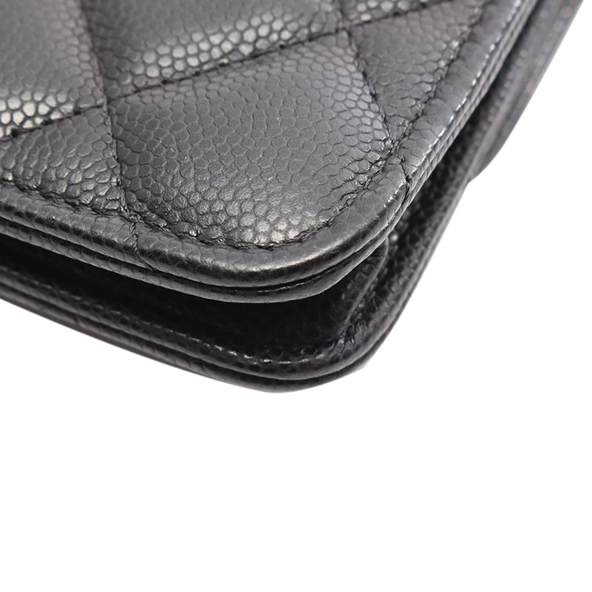 Chanel Quilted Caviar Twist Your Buttons Coin Purse With Chain