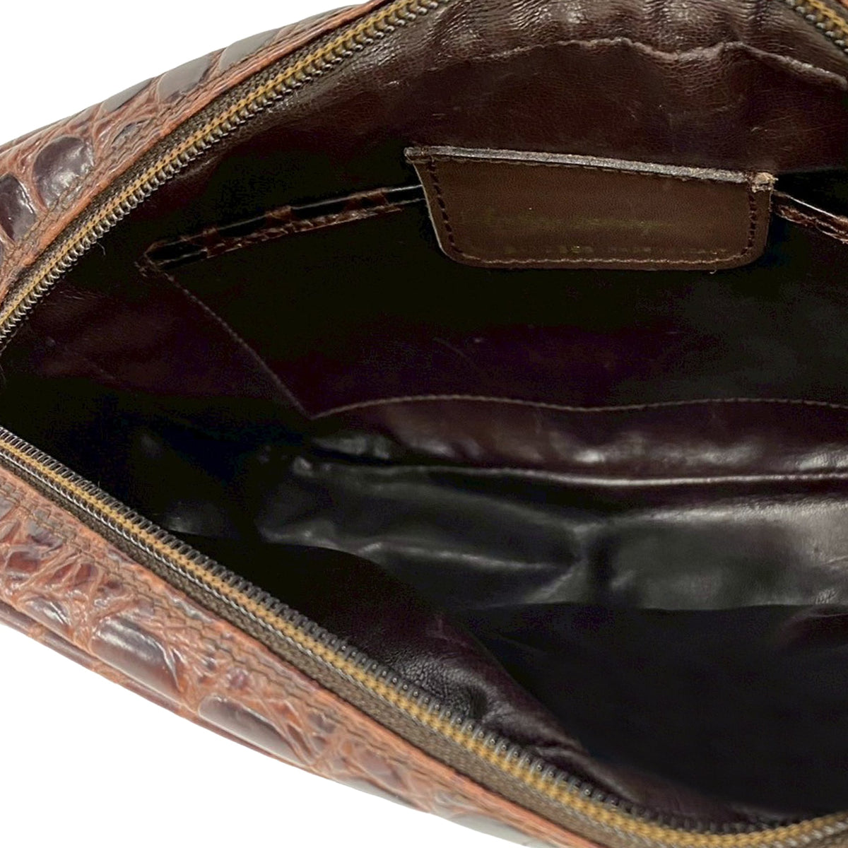 Ferragamo Croc Embossed Vara Crossbody