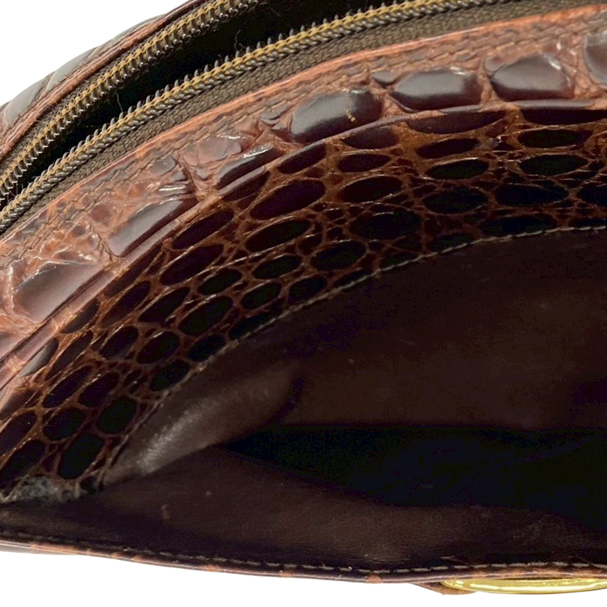 Ferragamo Croc Embossed Vara Crossbody