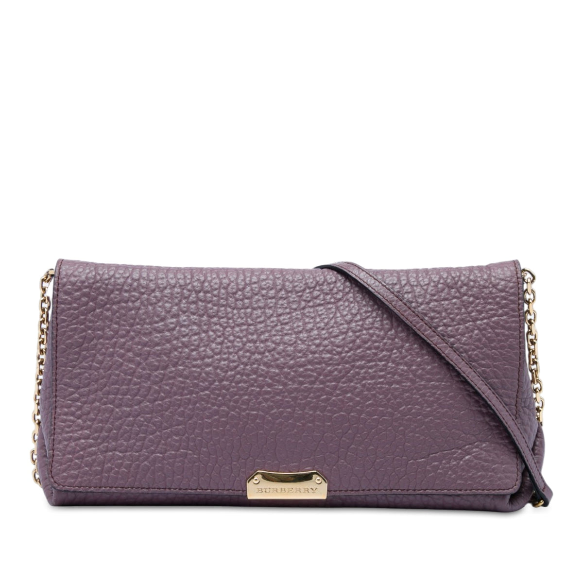 Burberry Medium Grained Calfskin Mildenhall Crossbody — Purple