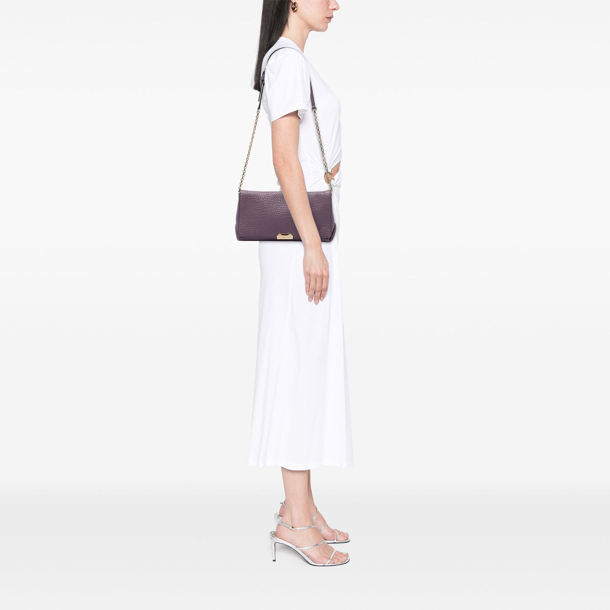 Burberry Medium Grained Calfskin Mildenhall Crossbody — Purple