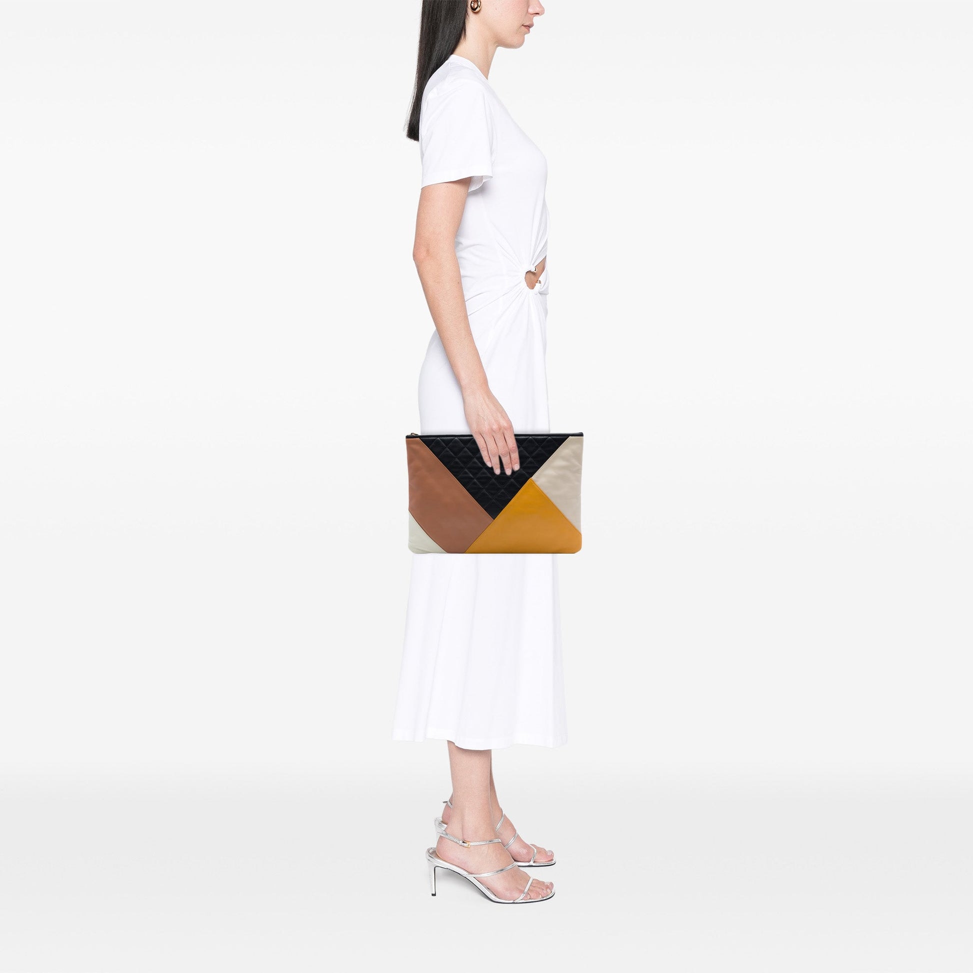 Chanel Large Quilted Lambskin Colorblock O Case