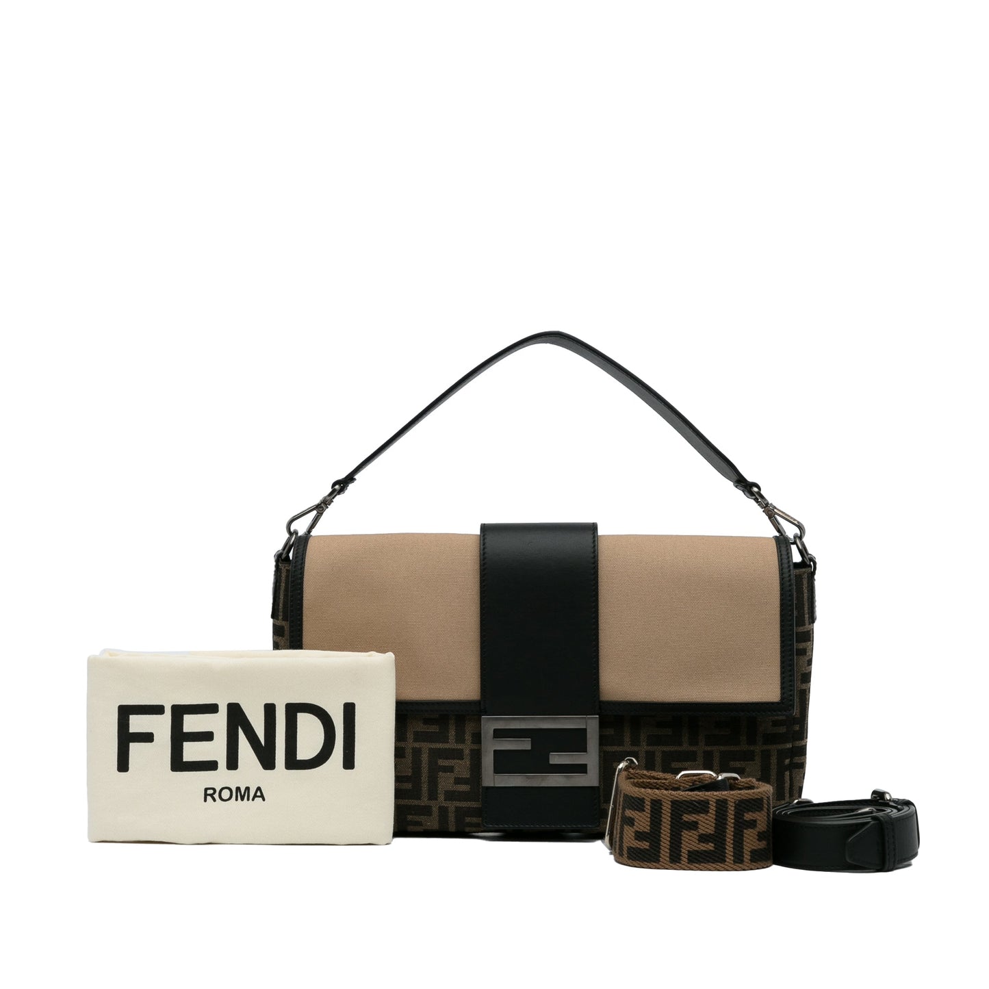 Fendi Large Zucca Canvas Convertible Belt Baguette