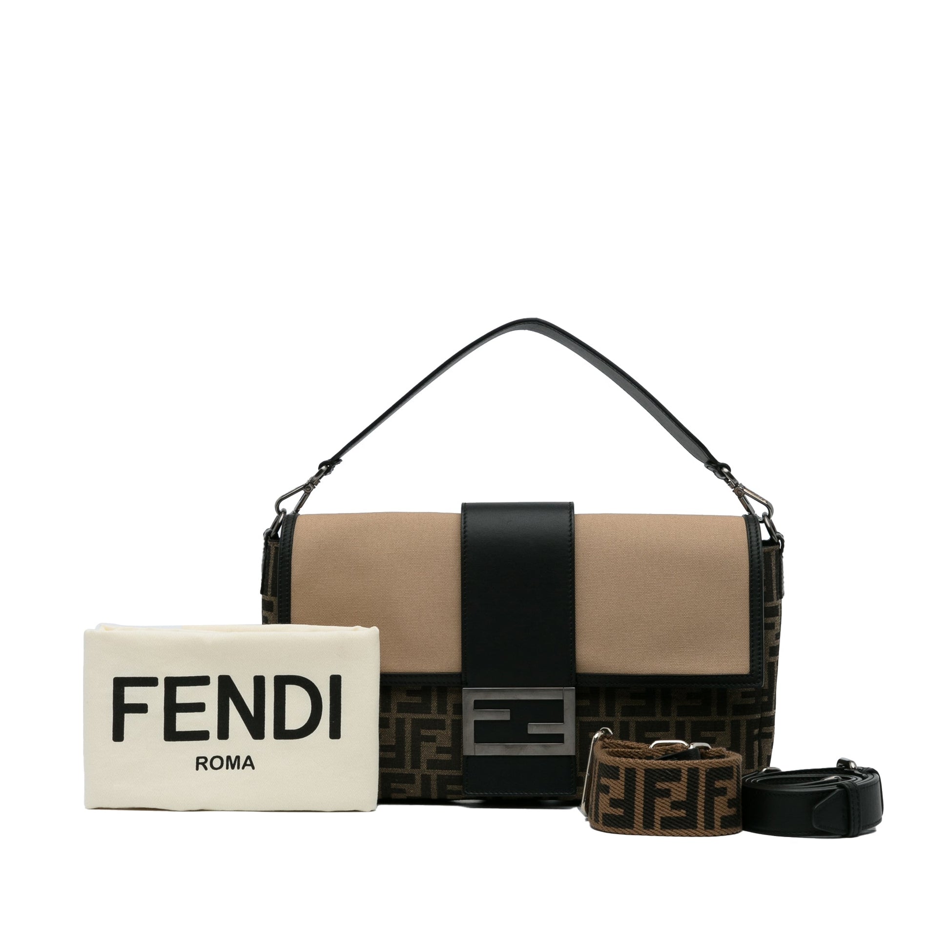 Fendi Large Zucca Canvas Convertible Belt Baguette