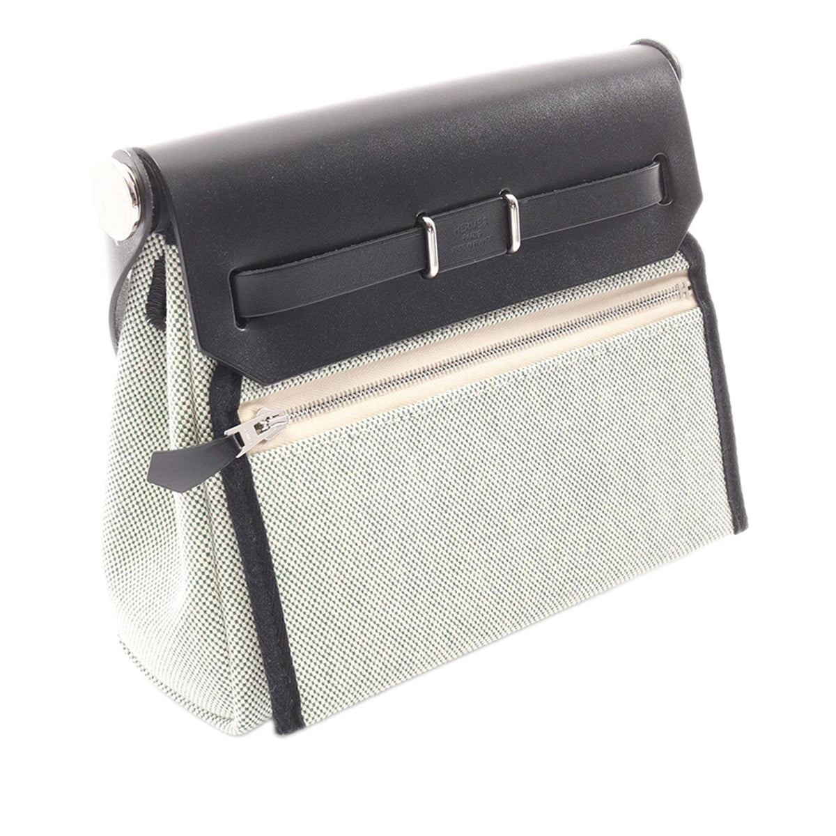 Hermès Military Toile and Vache Hunter Herbag Zip 20