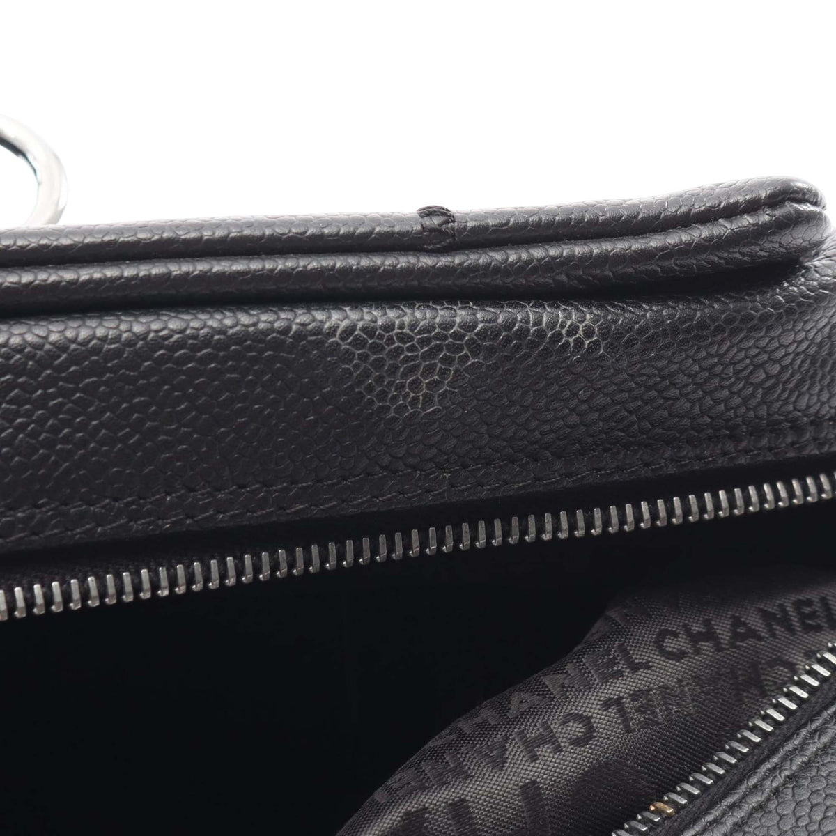 Chanel Choco Bar Caviar East West Bowler Bag