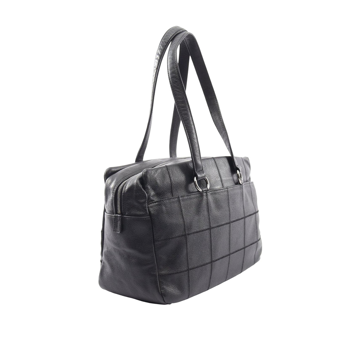 Chanel Choco Bar Caviar East West Bowler Bag