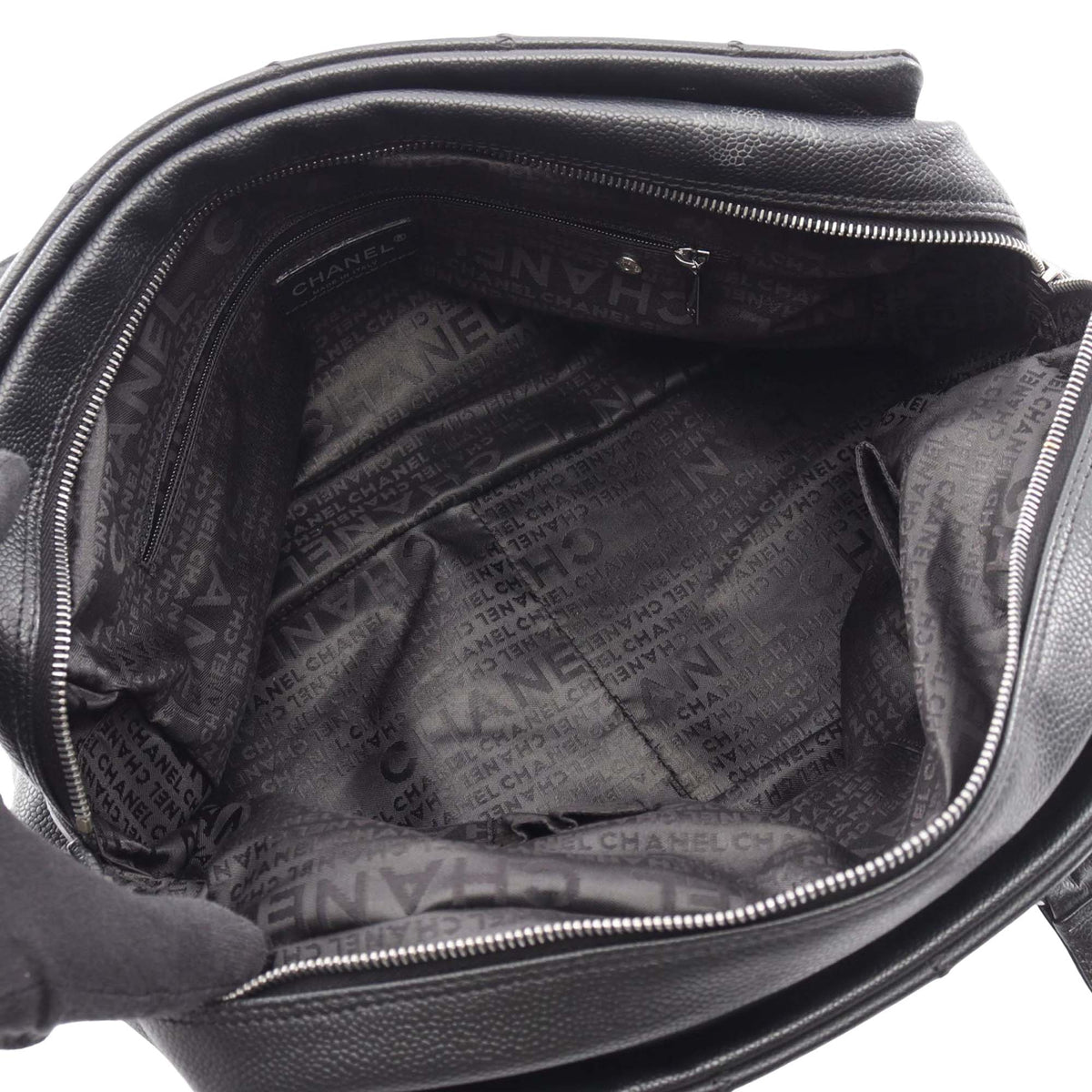 Chanel Choco Bar Caviar East West Bowler Bag