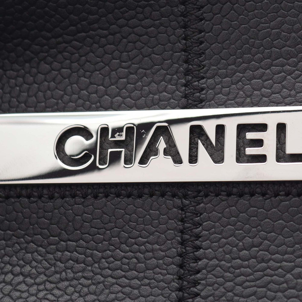 Chanel Choco Bar Caviar East West Bowler Bag