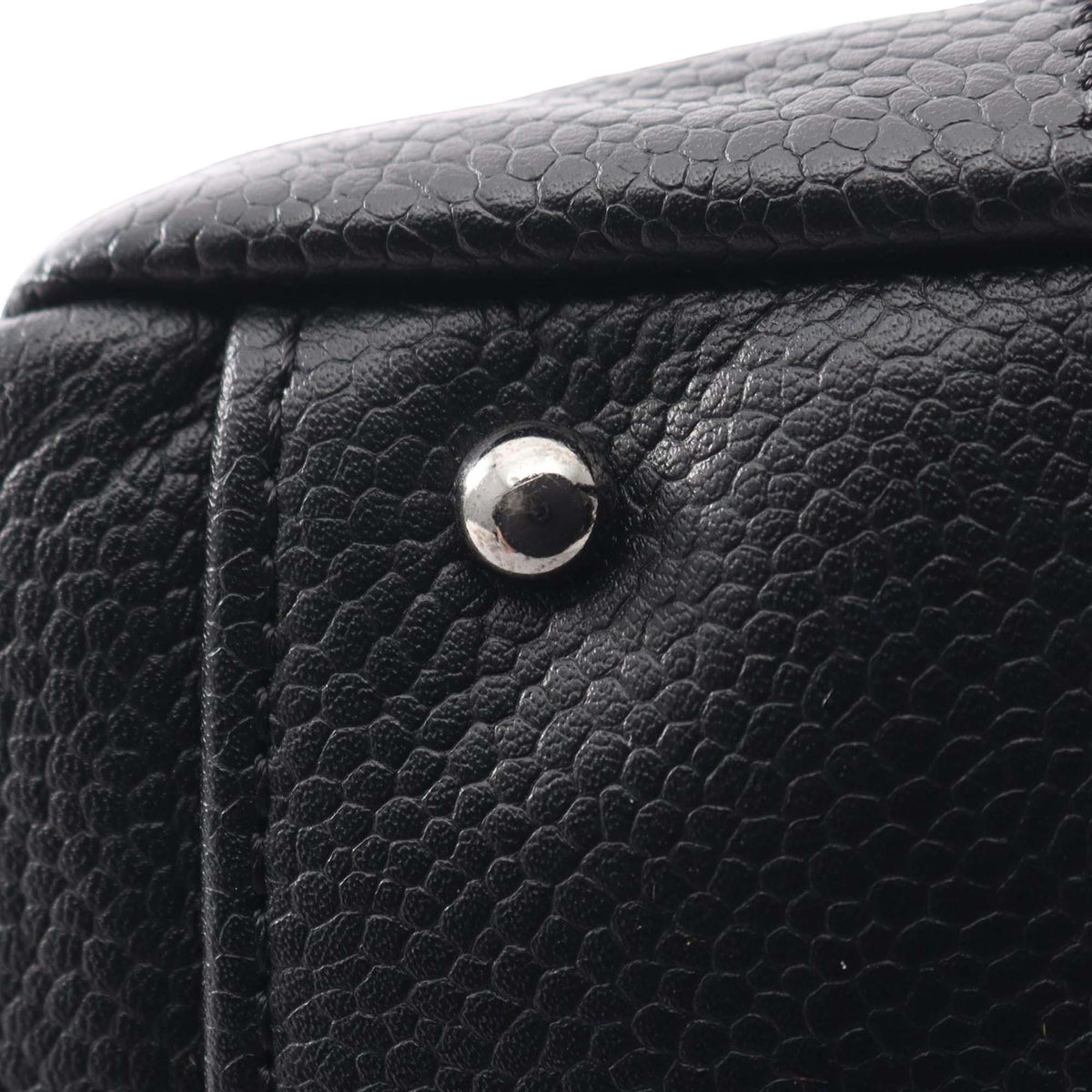 Chanel Choco Bar Caviar East West Bowler Bag
