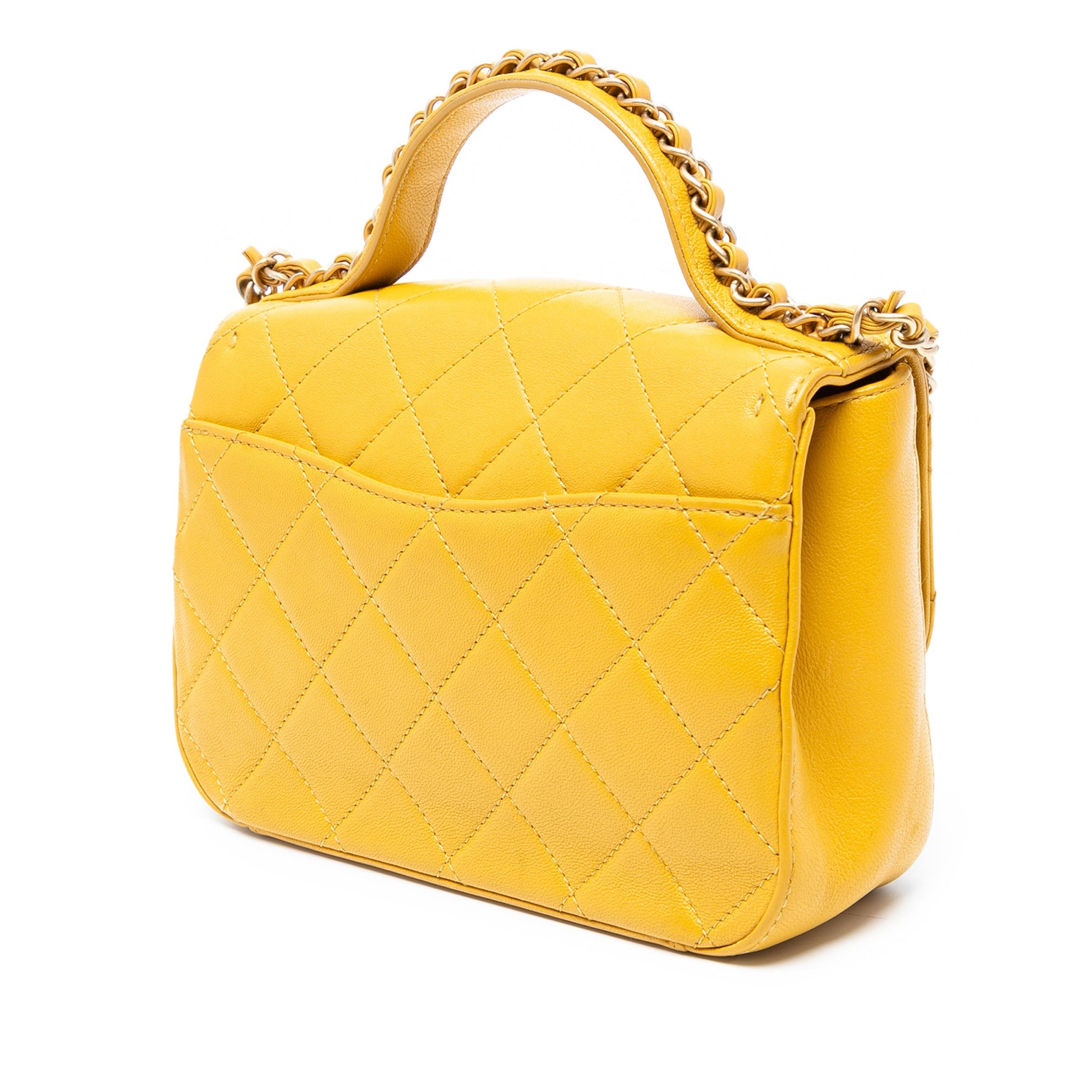 Chanel Small Quilted Lambskin Chain Infinity Top Handle Bag