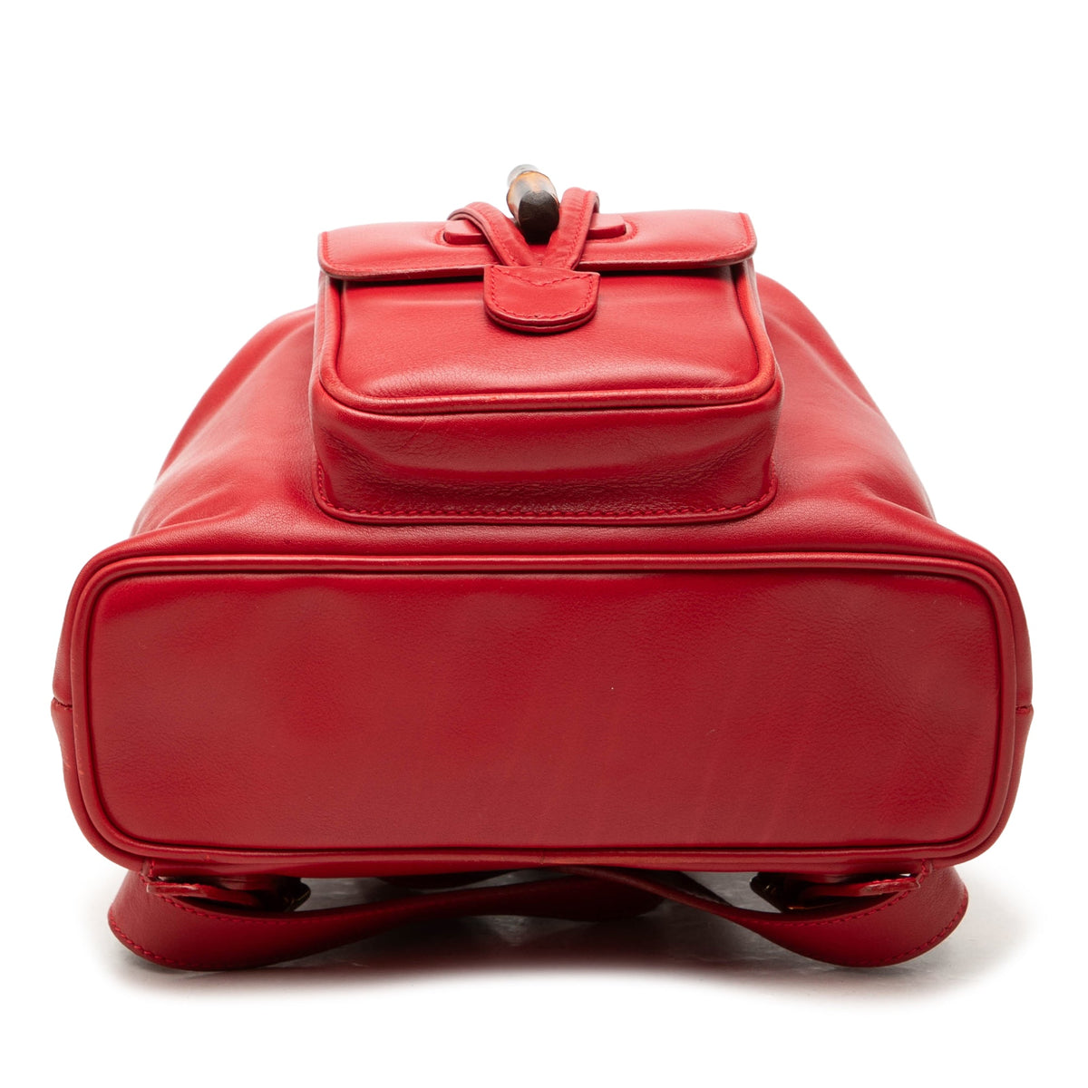 Gucci Calfskin Bamboo Drawstring Backpack — Red