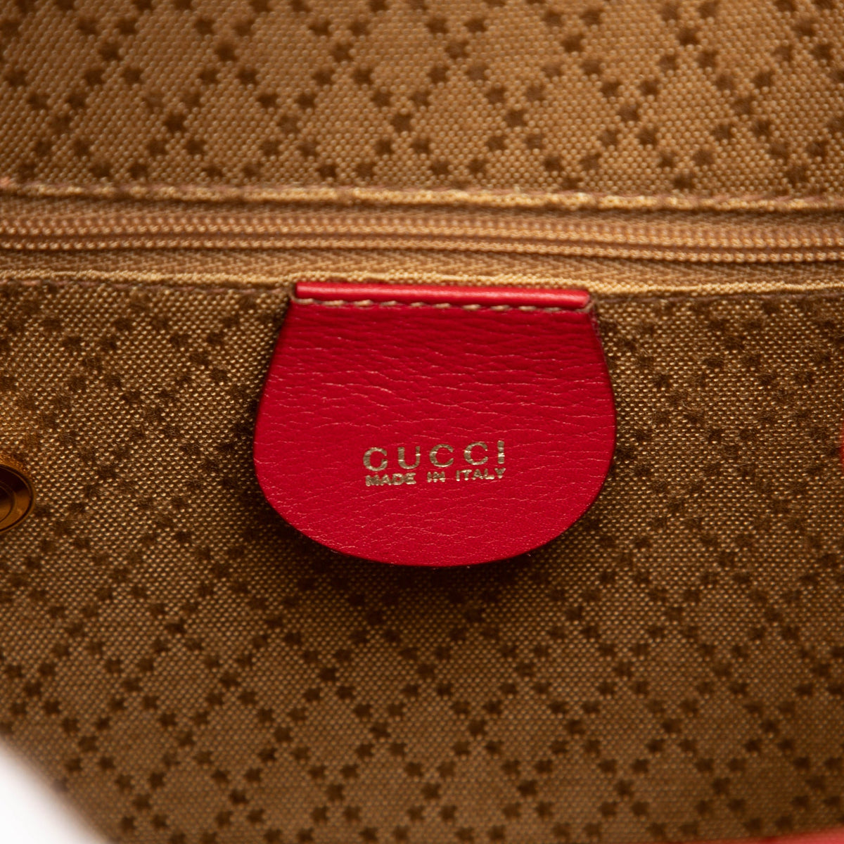 Gucci Calfskin Bamboo Drawstring Backpack — Red