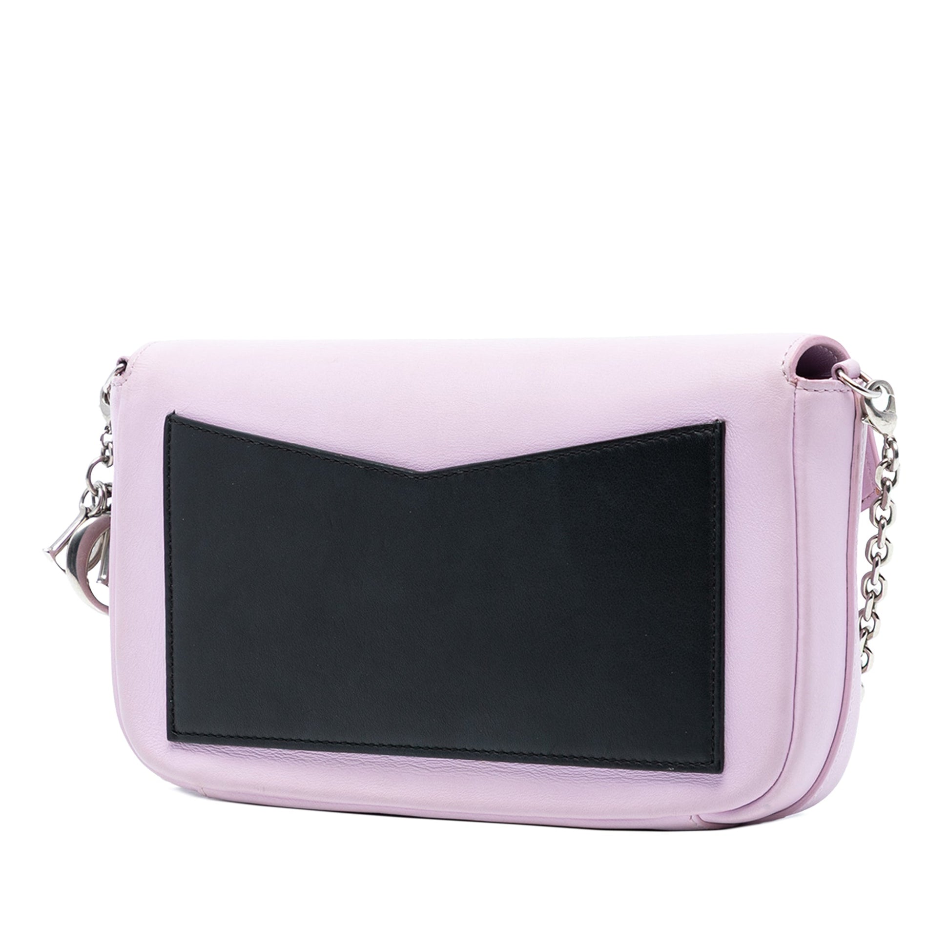 Dior Tricolor Leather Turn Lock Wallet on Chain