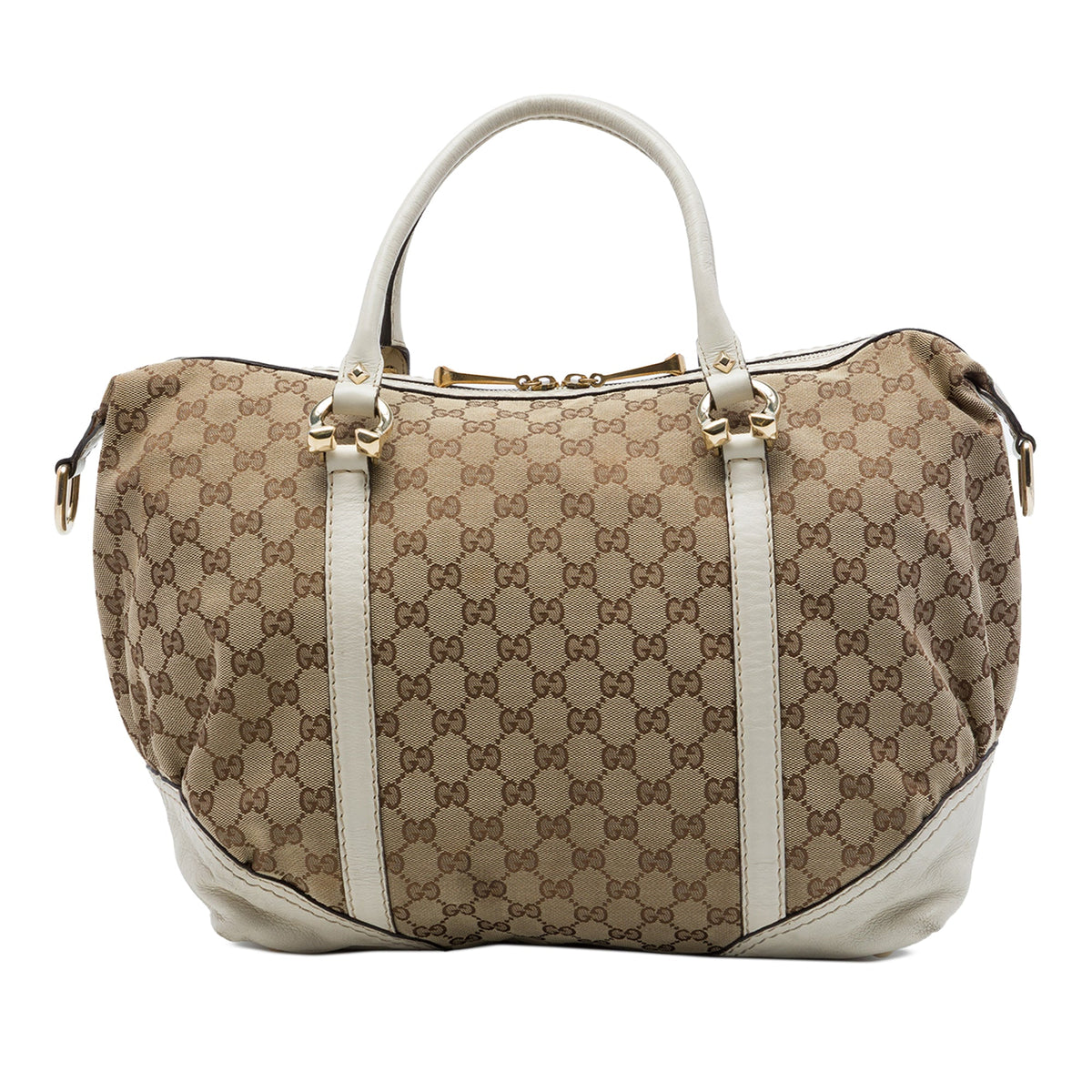 Gucci GG Canvas Horsebit Nail Boston Bag