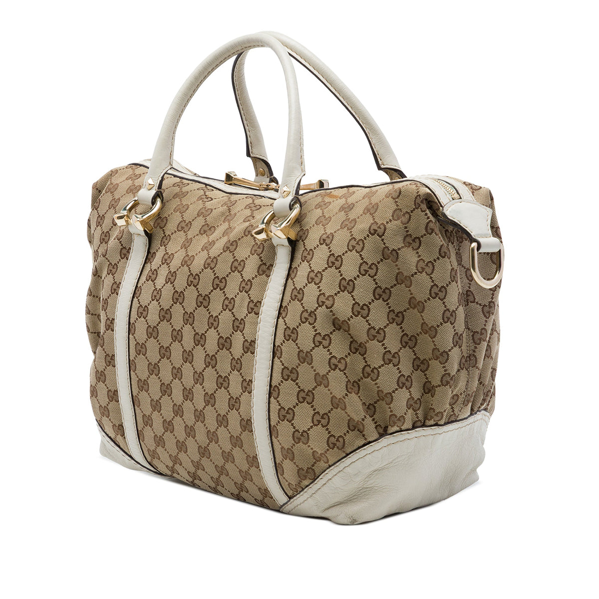 Gucci GG Canvas Horsebit Nail Boston Bag