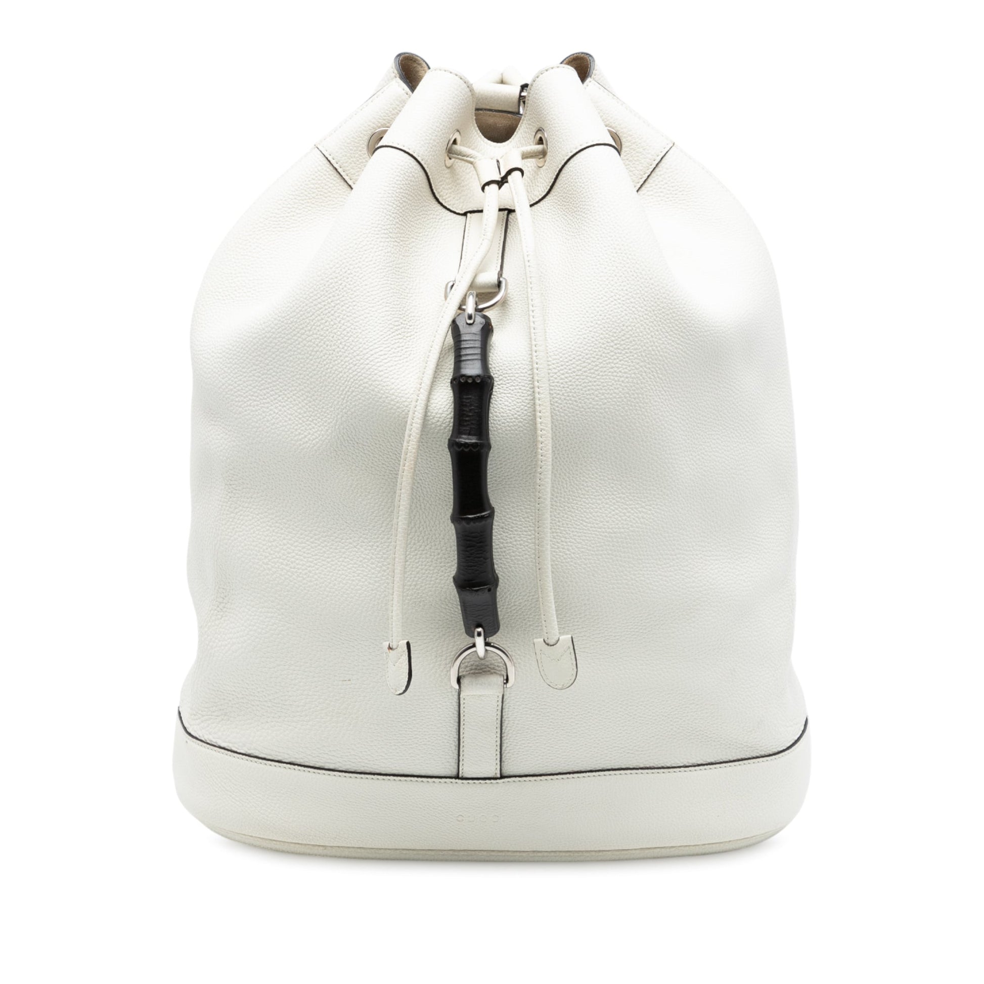 Gucci Leather Bamboo Drawstring Backpack