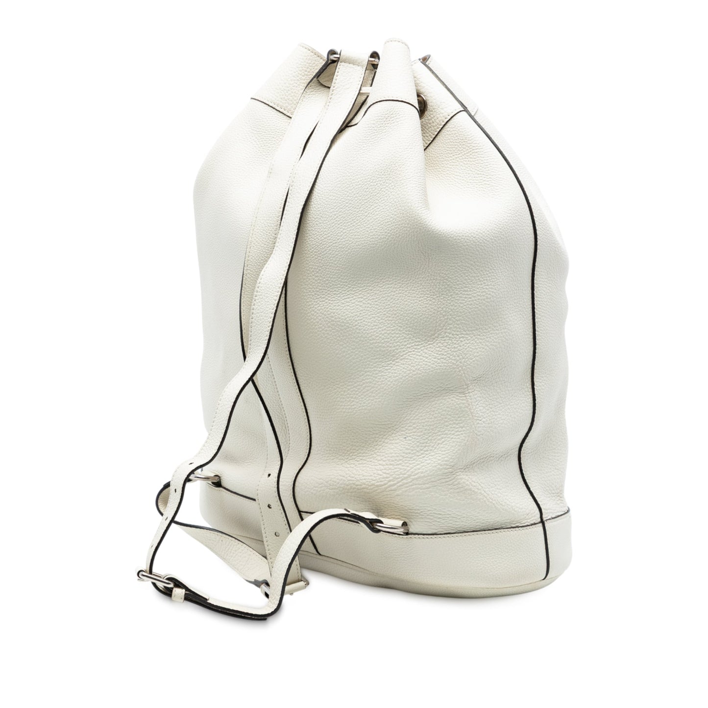 Gucci Leather Bamboo Drawstring Backpack