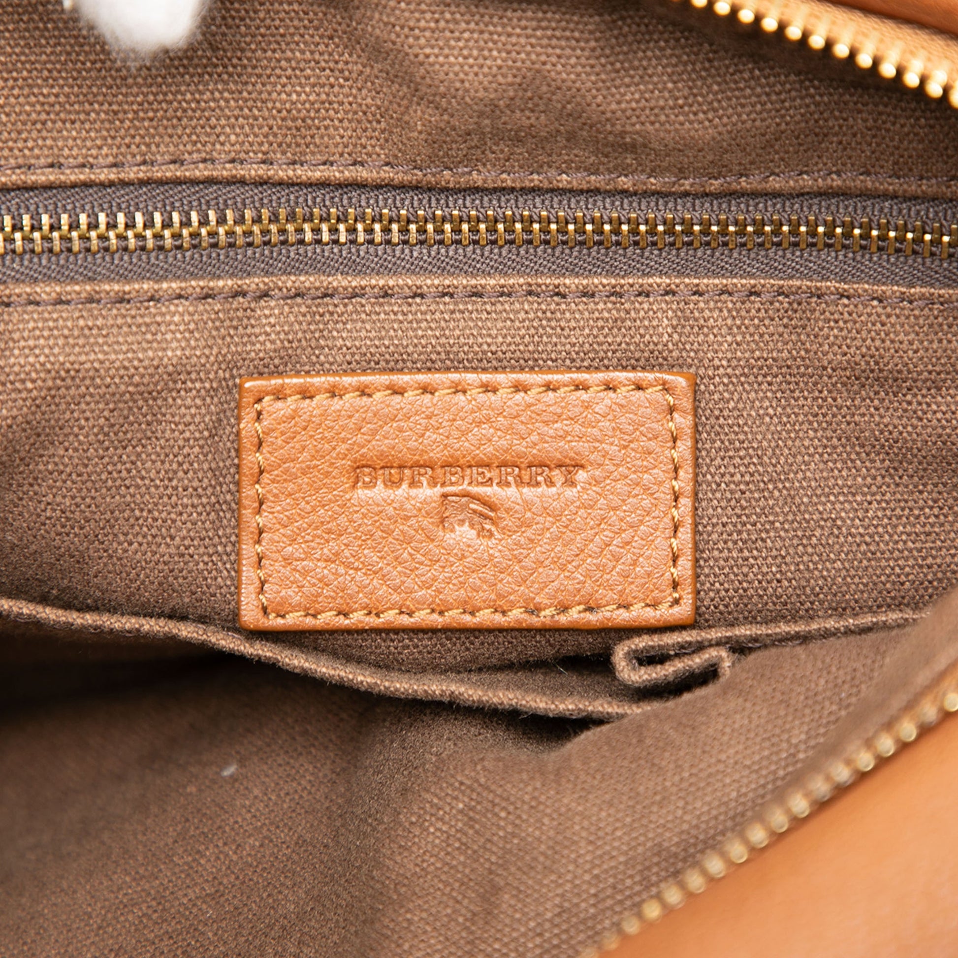 Burberry Leather Trimmed House Check Canvas Handbag
