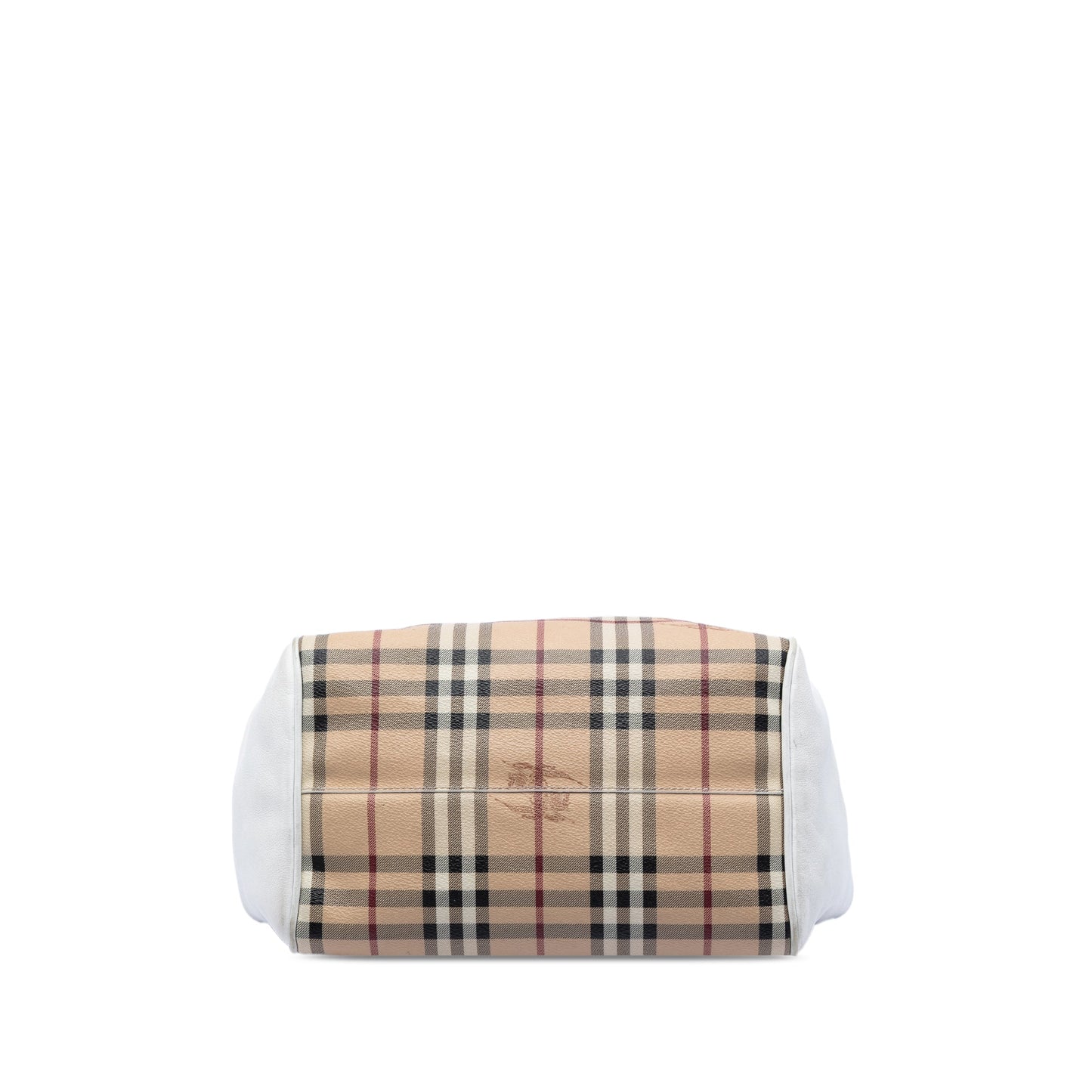 Burberry Small Leather Trimmed Haymarket Check Coated Canvas Canterbury Tote