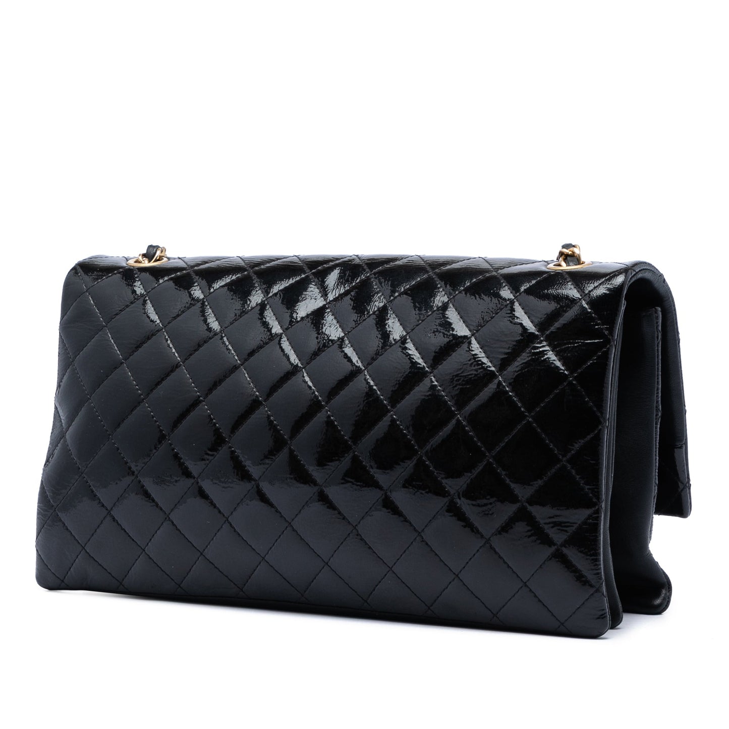 Chanel Quilted Crinkled Patent Pagoda Accordion Flap