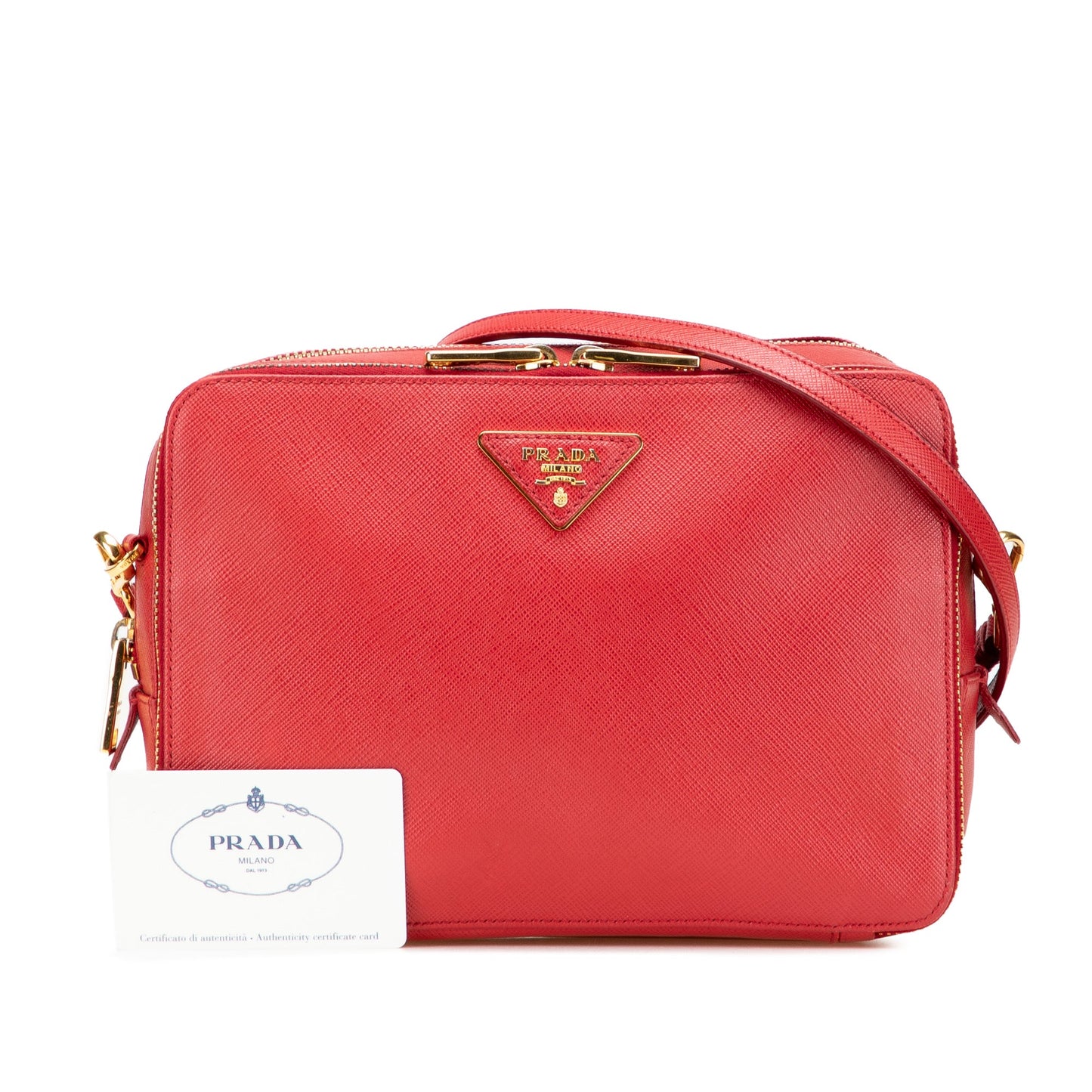 Prada Saffiano Double Zip Crossbody