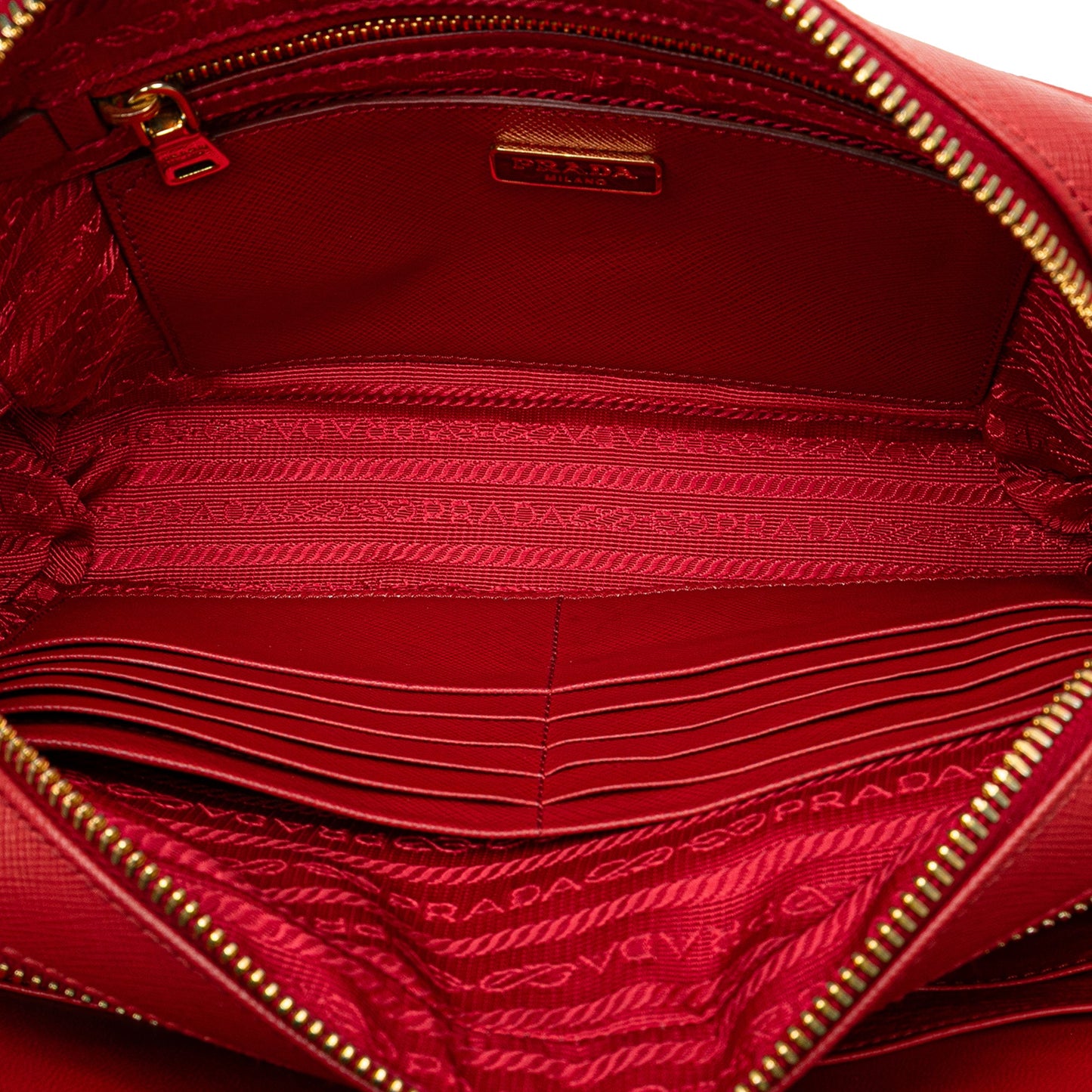 Prada Saffiano Double Zip Crossbody