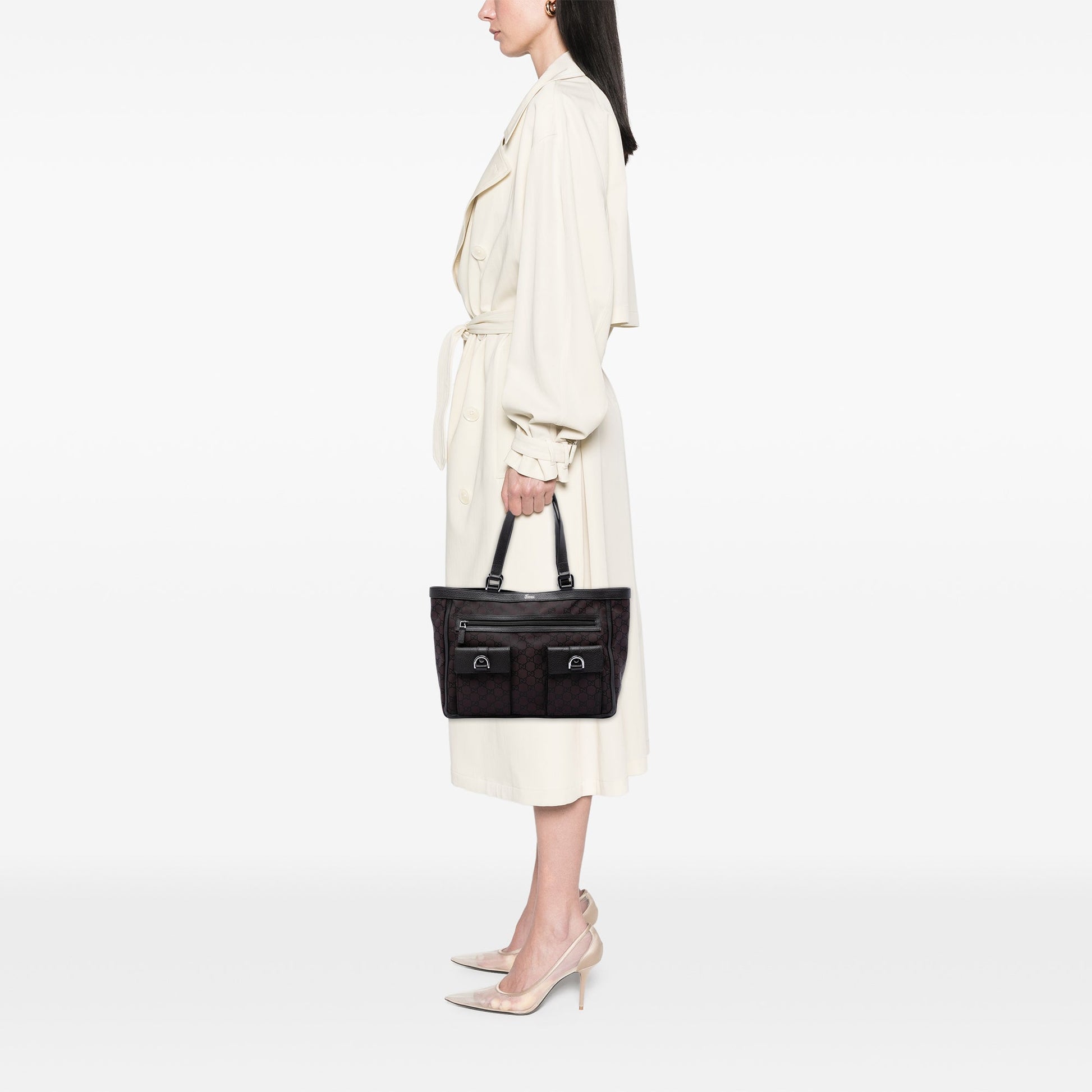 GG Nylon Abbey D Ring Pocket Tote