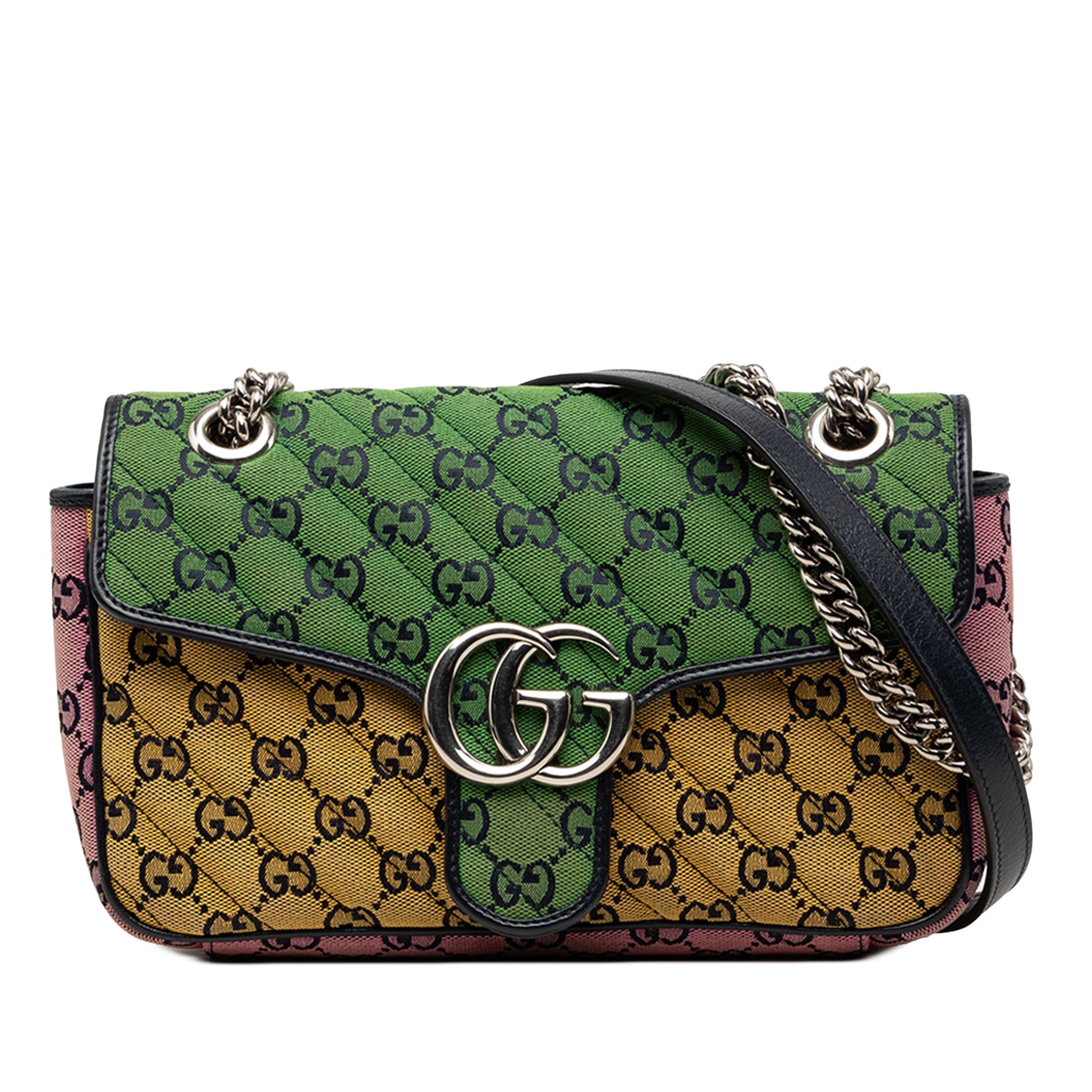 Gucci Medium GG Marmont Multicolor Matelasse Diagonal GG Canvas Shoulder Bag