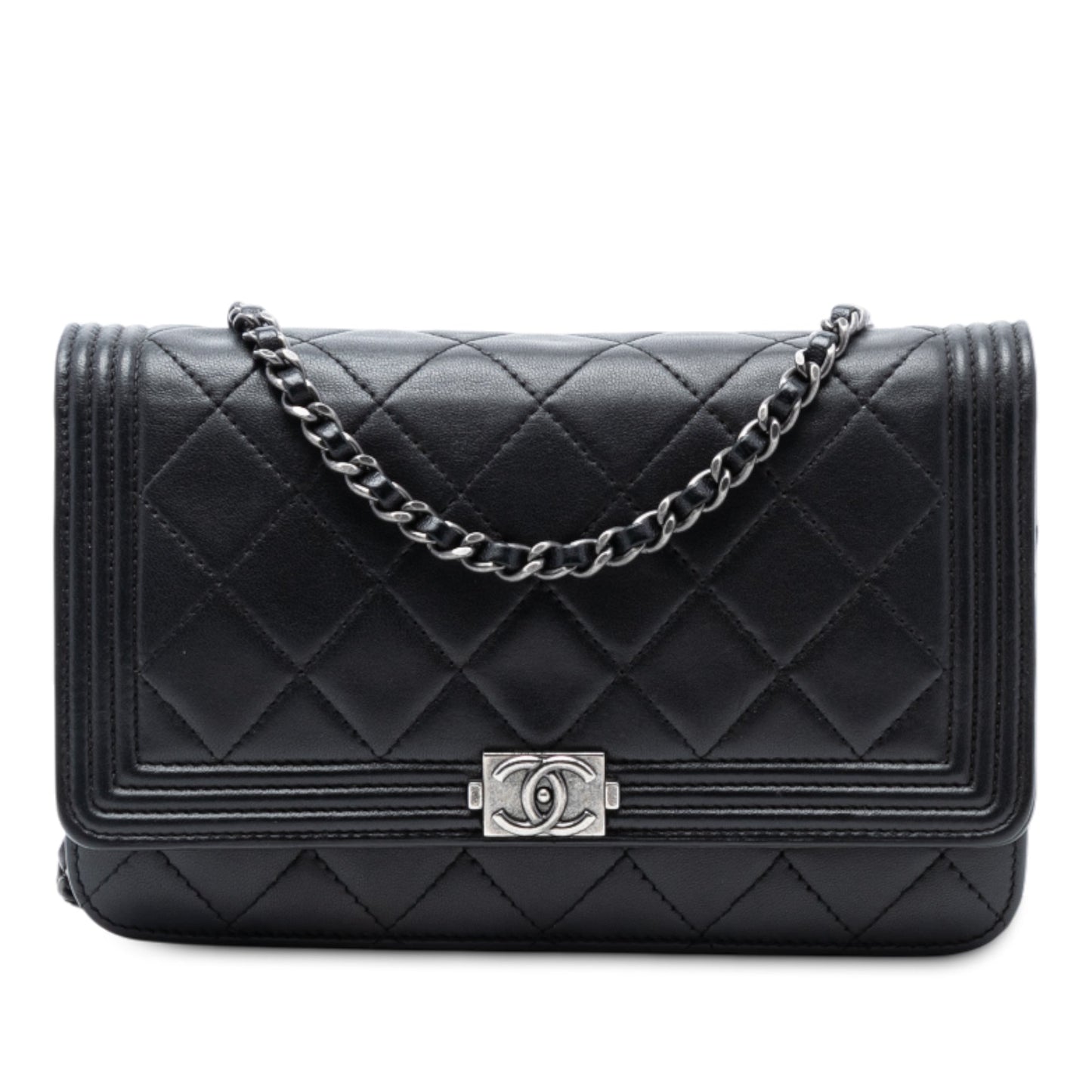 Chanel Quilted Lambskin Boy Wallet On Chain