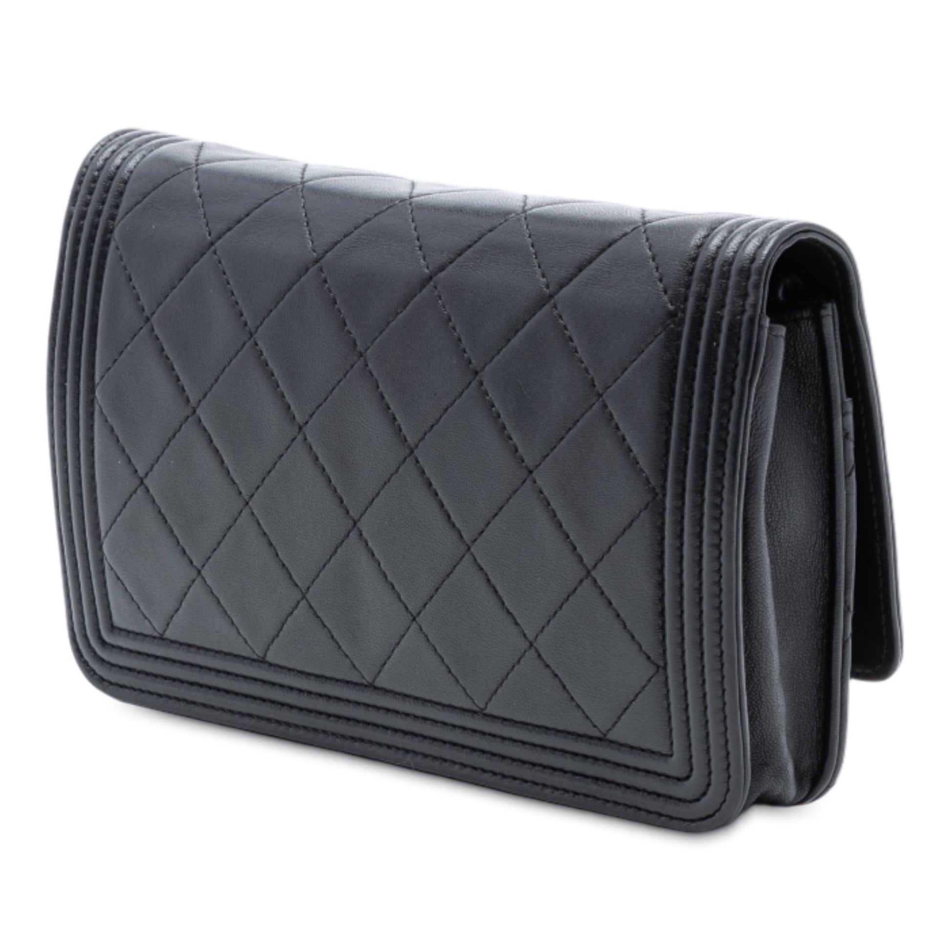 Chanel Quilted Lambskin Boy Wallet On Chain