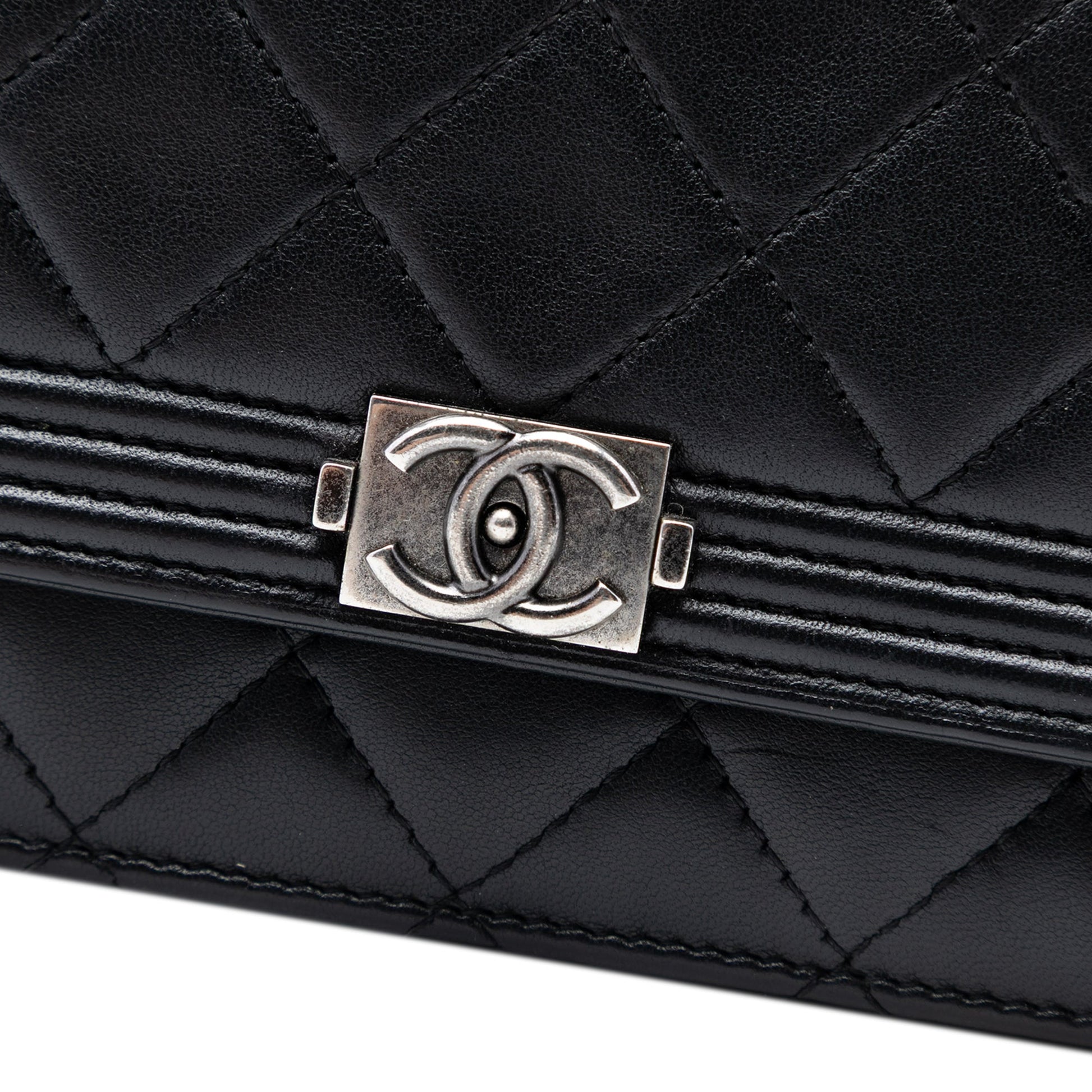 Chanel Quilted Lambskin Boy Wallet On Chain