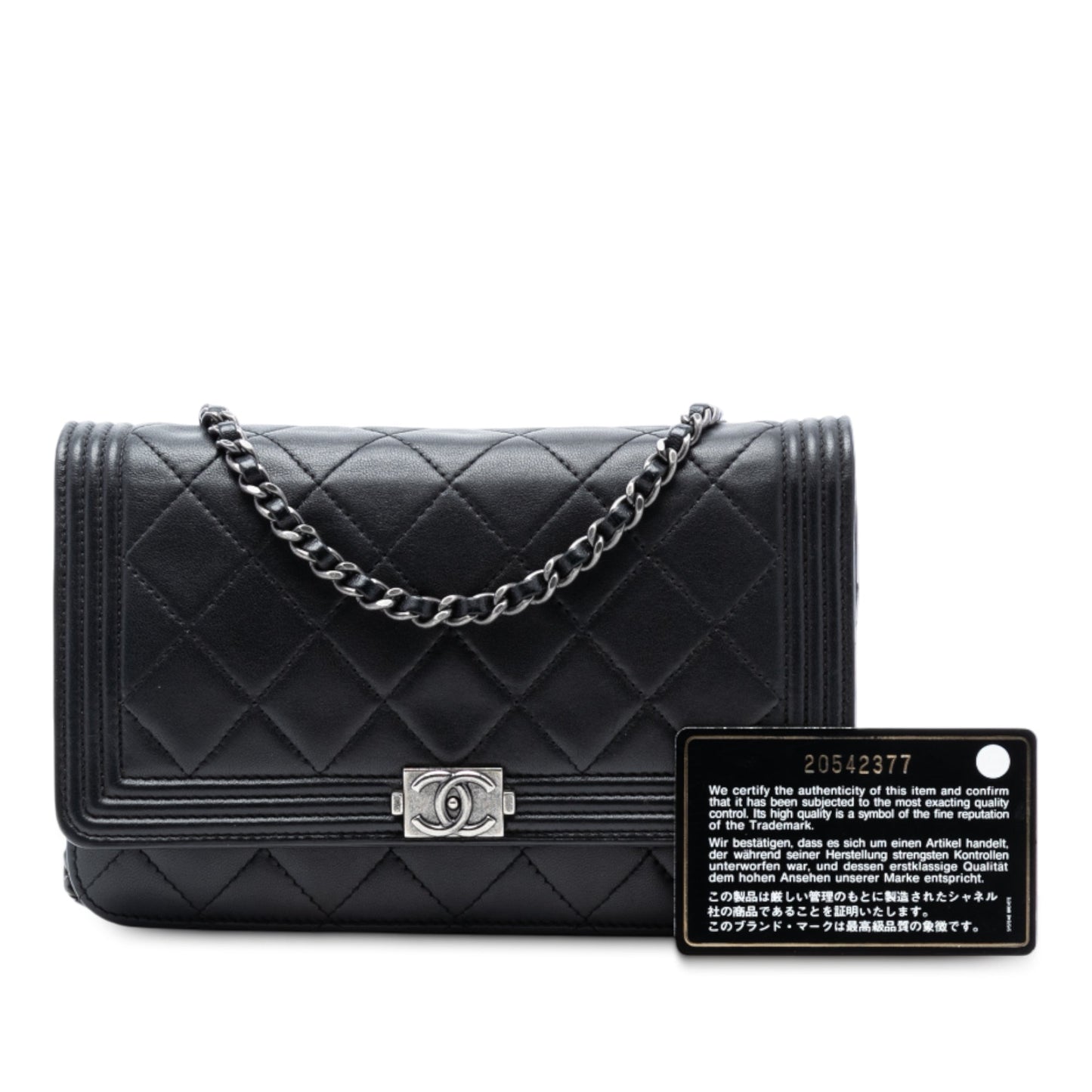 Chanel Quilted Lambskin Boy Wallet On Chain