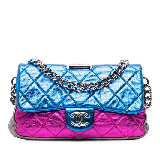 Chanel Multicolor Quilted Metallic Calfskin Modern Chain Flap Frame Bag
